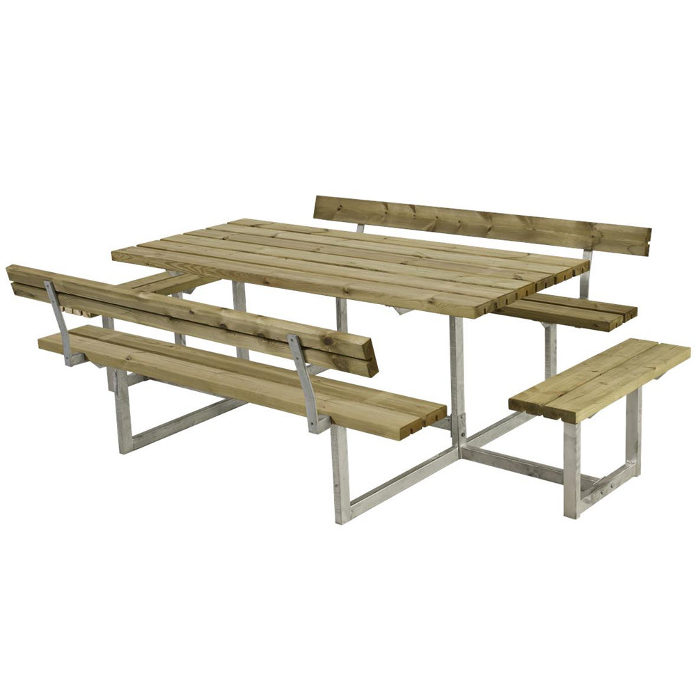 Benkbord PLUS Basic med Ekstra Sitteplasser Trykkimpregnert Tre