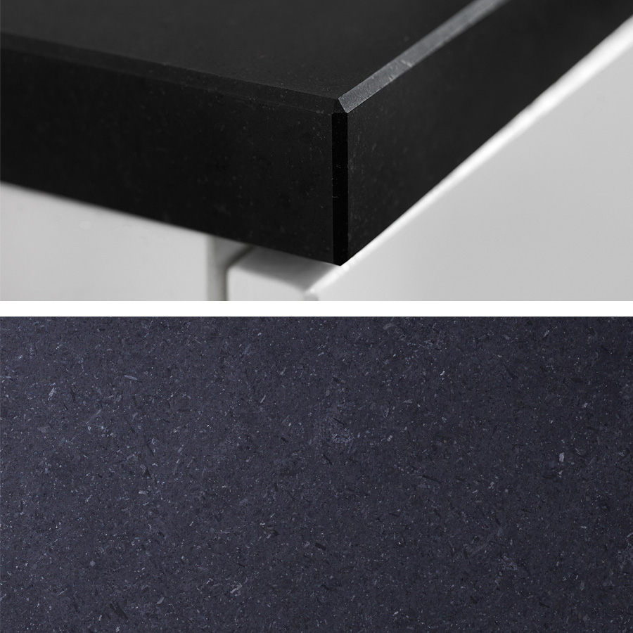 Bänkskiva Miller Badrum Sten 80 Svart Diabas, Blandarhål till Höger
