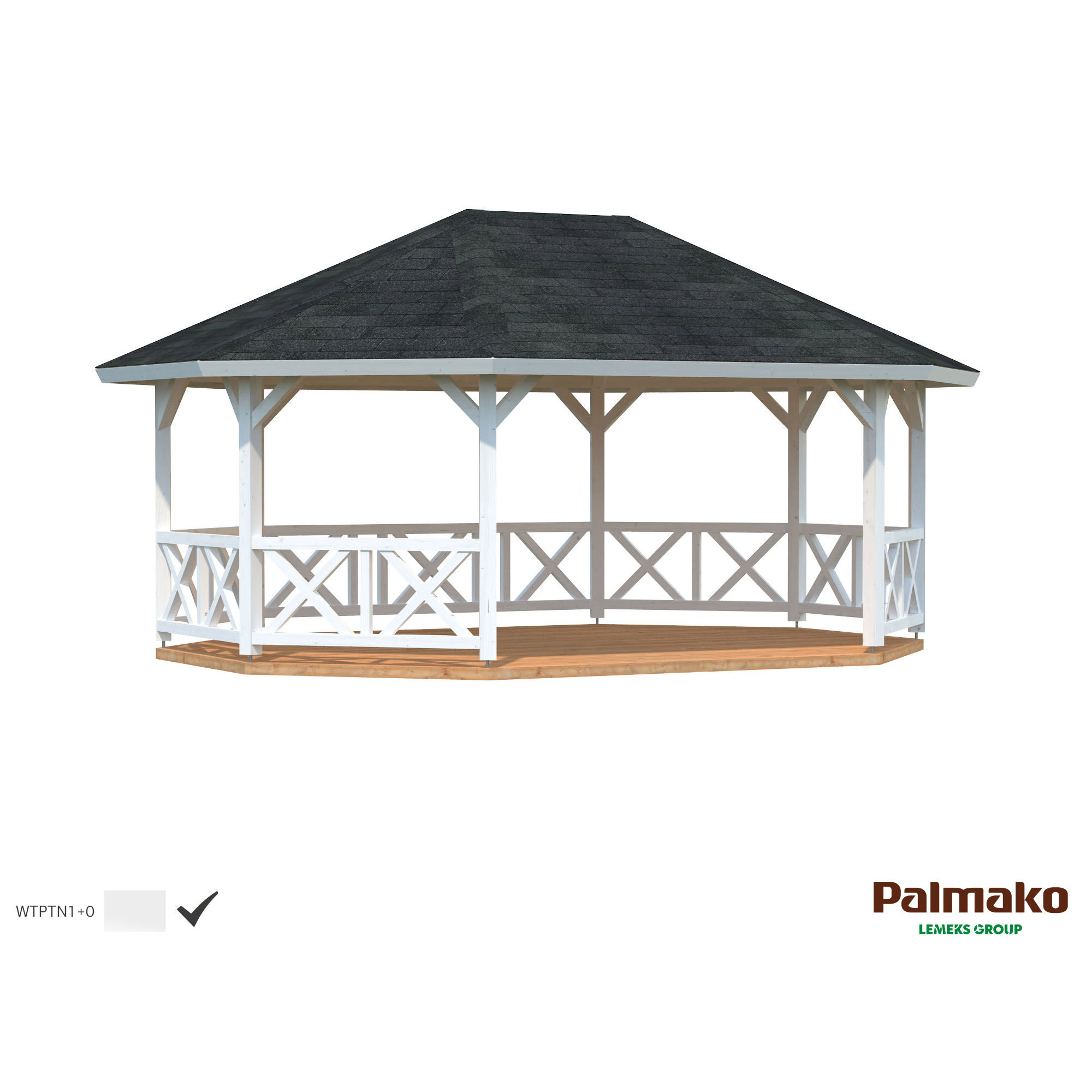 Paviljong Palmako Betty 25,0 m2 Grundmålad