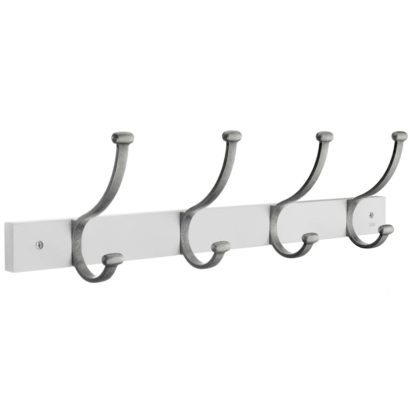 Krokliste 4 Hattkroker Hvit Mdf Krokker I Fortinnet Beslagsboden