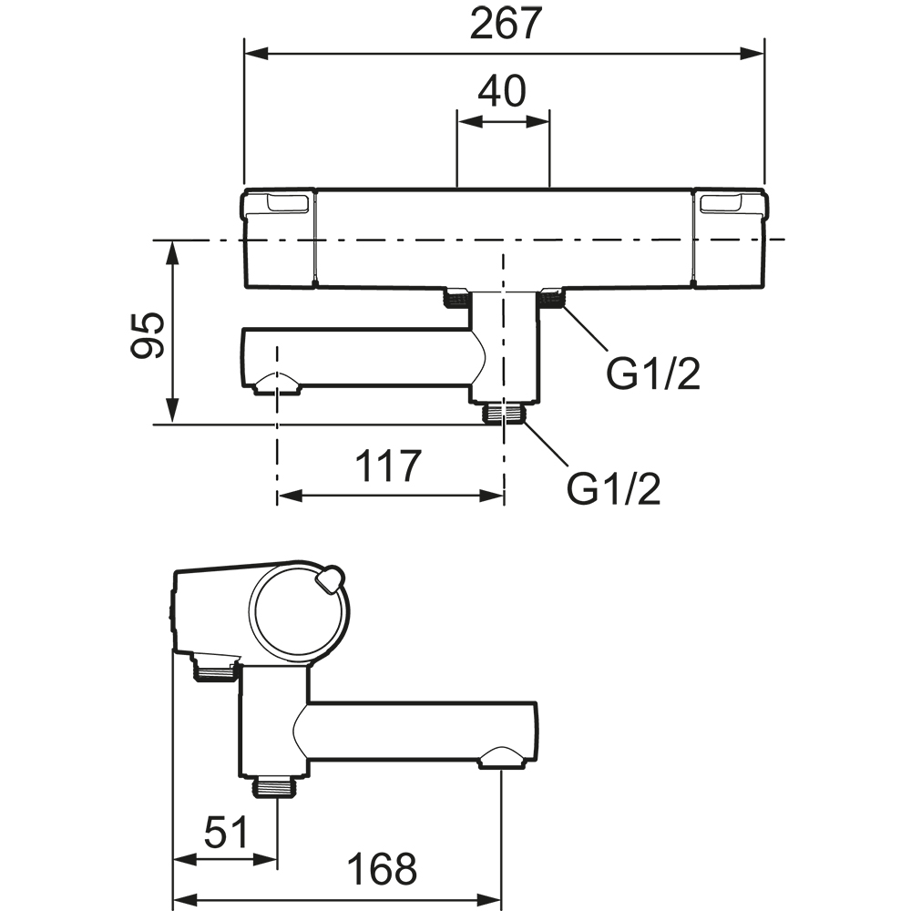 Badkarsblandare Mora MMIX II 40 cc