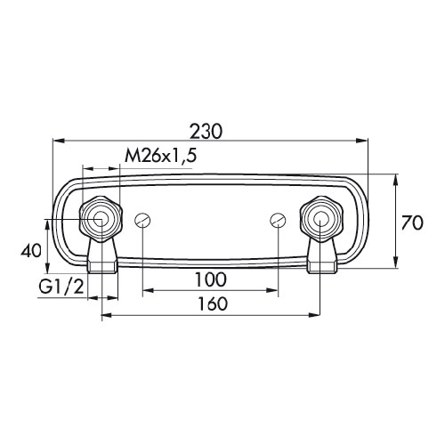 Blandarfäste Mora Fix för Utanpåliggande Rördragning 160 cc Rund