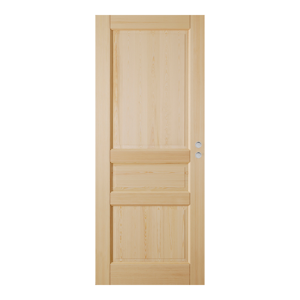 Skjutdörr GK Door Brage Kvistfri Furu Lackad inkl. Skålar & Dragring BxH: 90x210 cm. Skålar & Dragring: Matt Krom