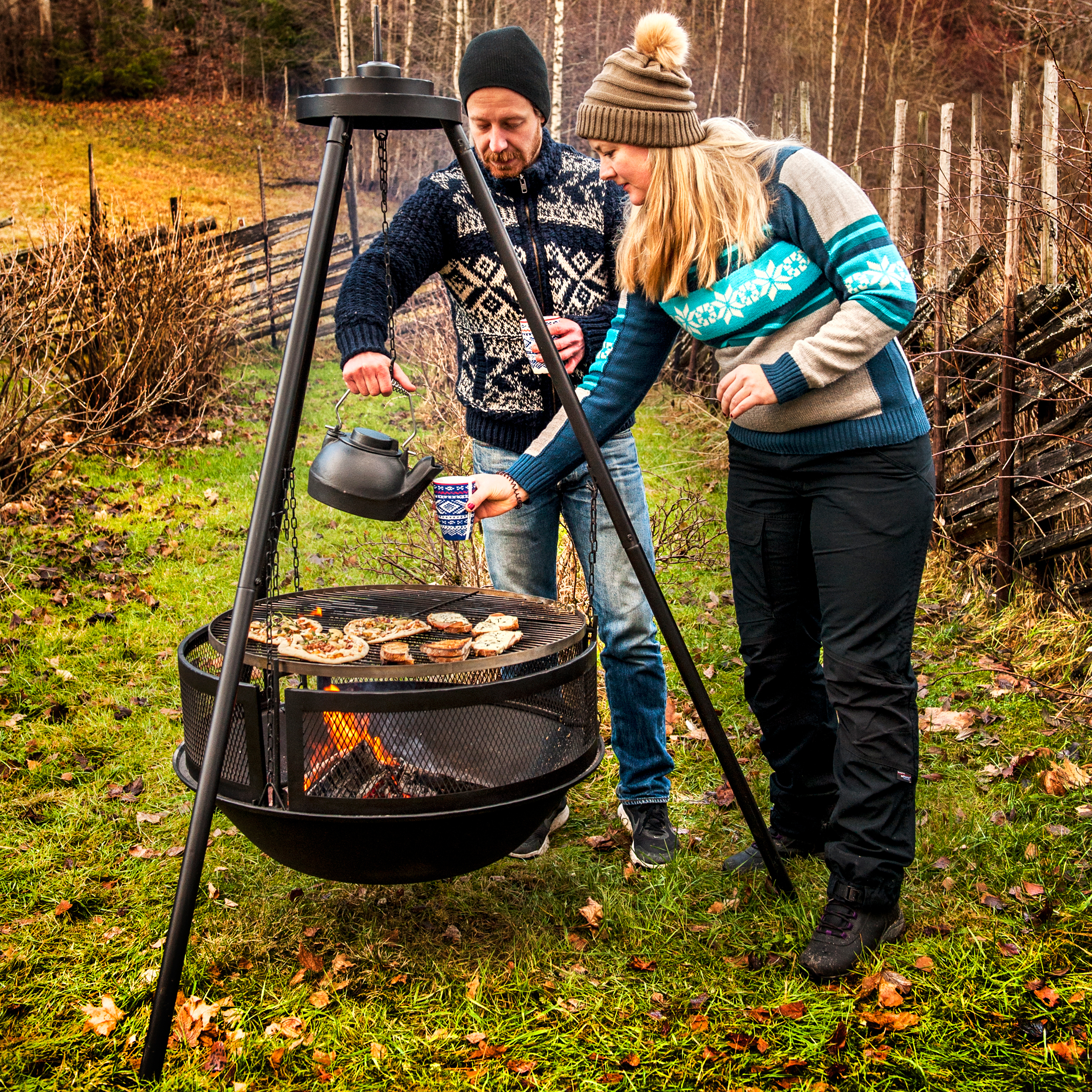 Bålpanne og utepeis