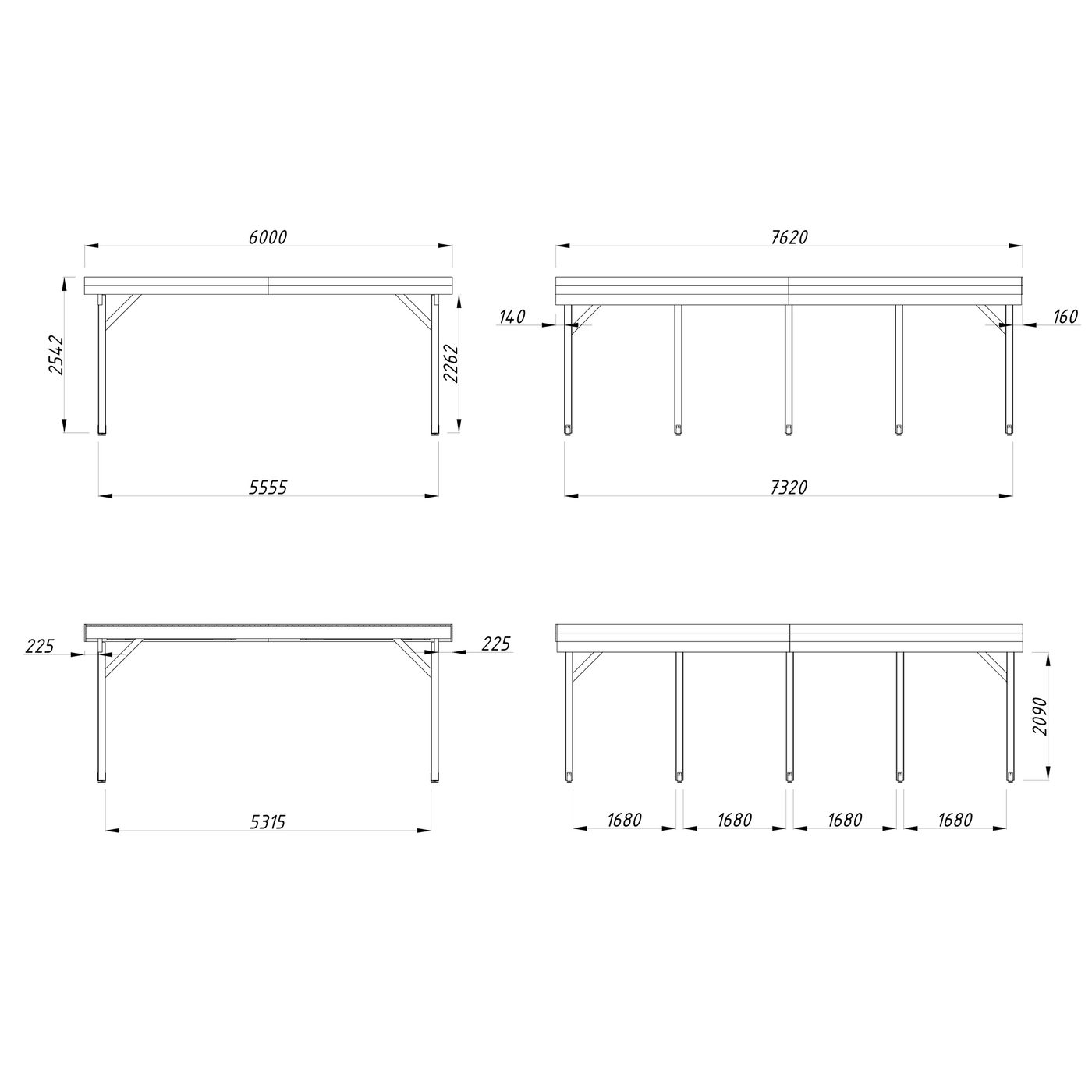 Carport Palmako Karl 40,6 m2