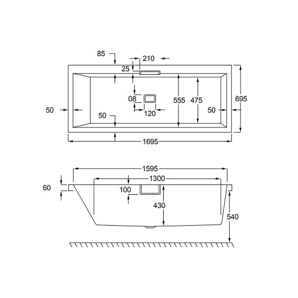 Badkar Strømberg Celsius 1700 mm