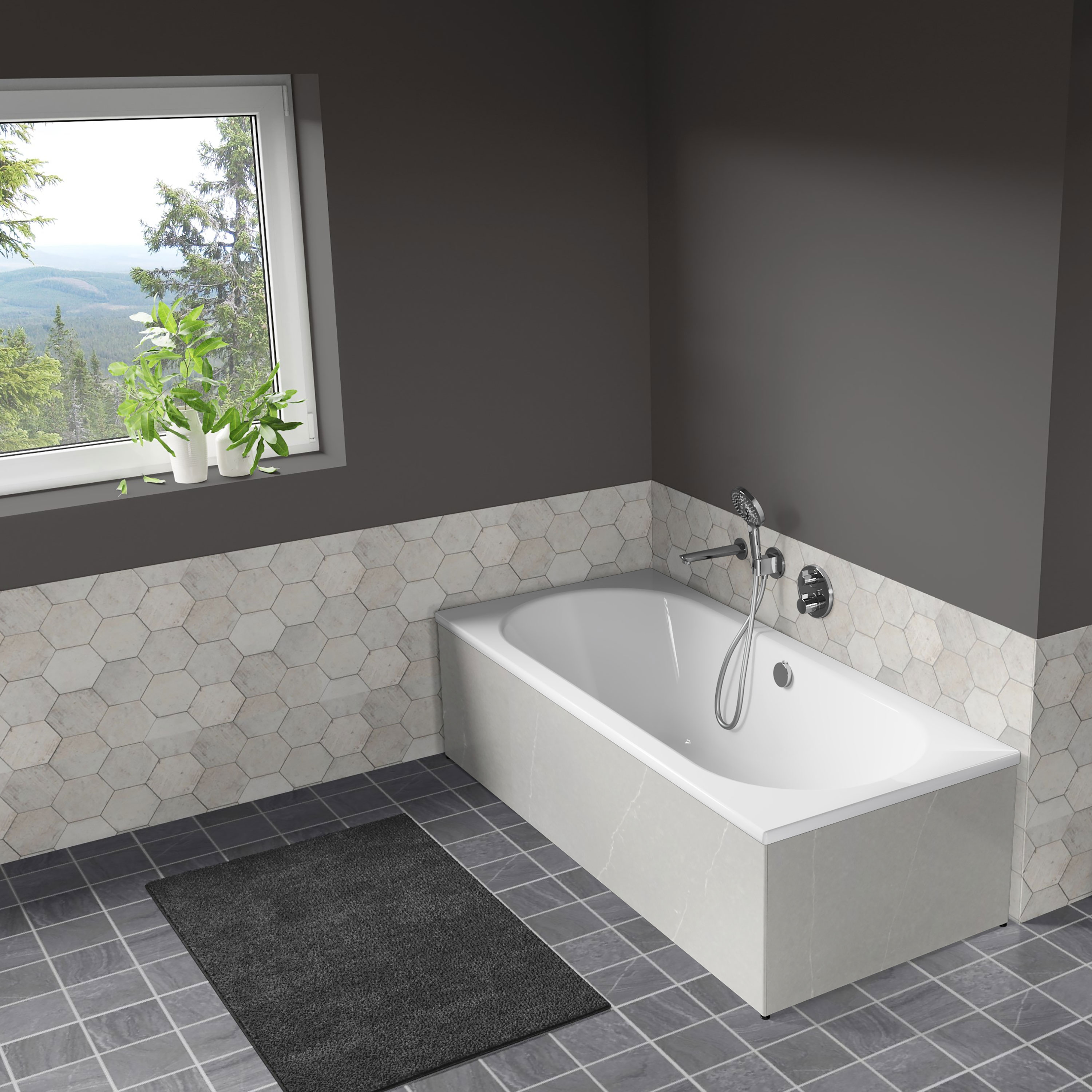Badkar Langenfeld Classic Duo 1600x700 mm, Eternal Serena - Installation/montering finns att köpa till