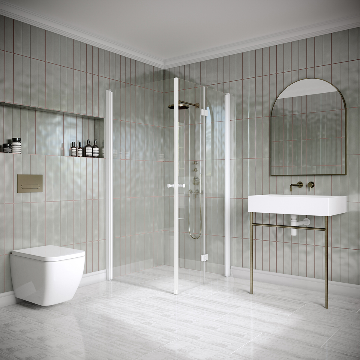 Dusjhjørne Hietakari Classic 149 Vendbar Dør og Foldbar Dør