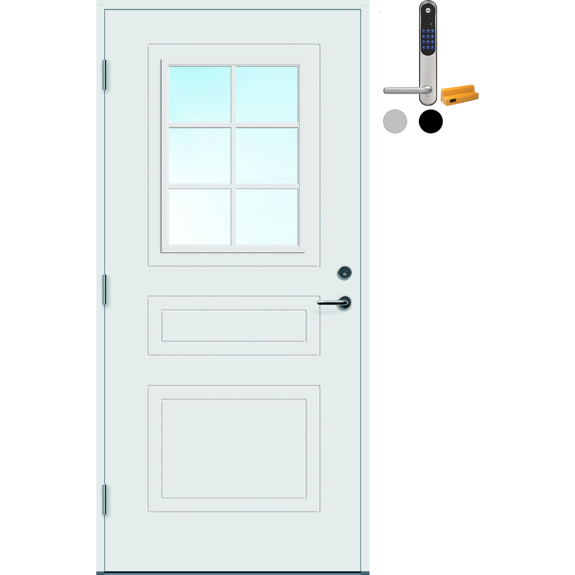 Ytterdør Bygg1 Stryn Cotswold med Yale Doorman Classic Home