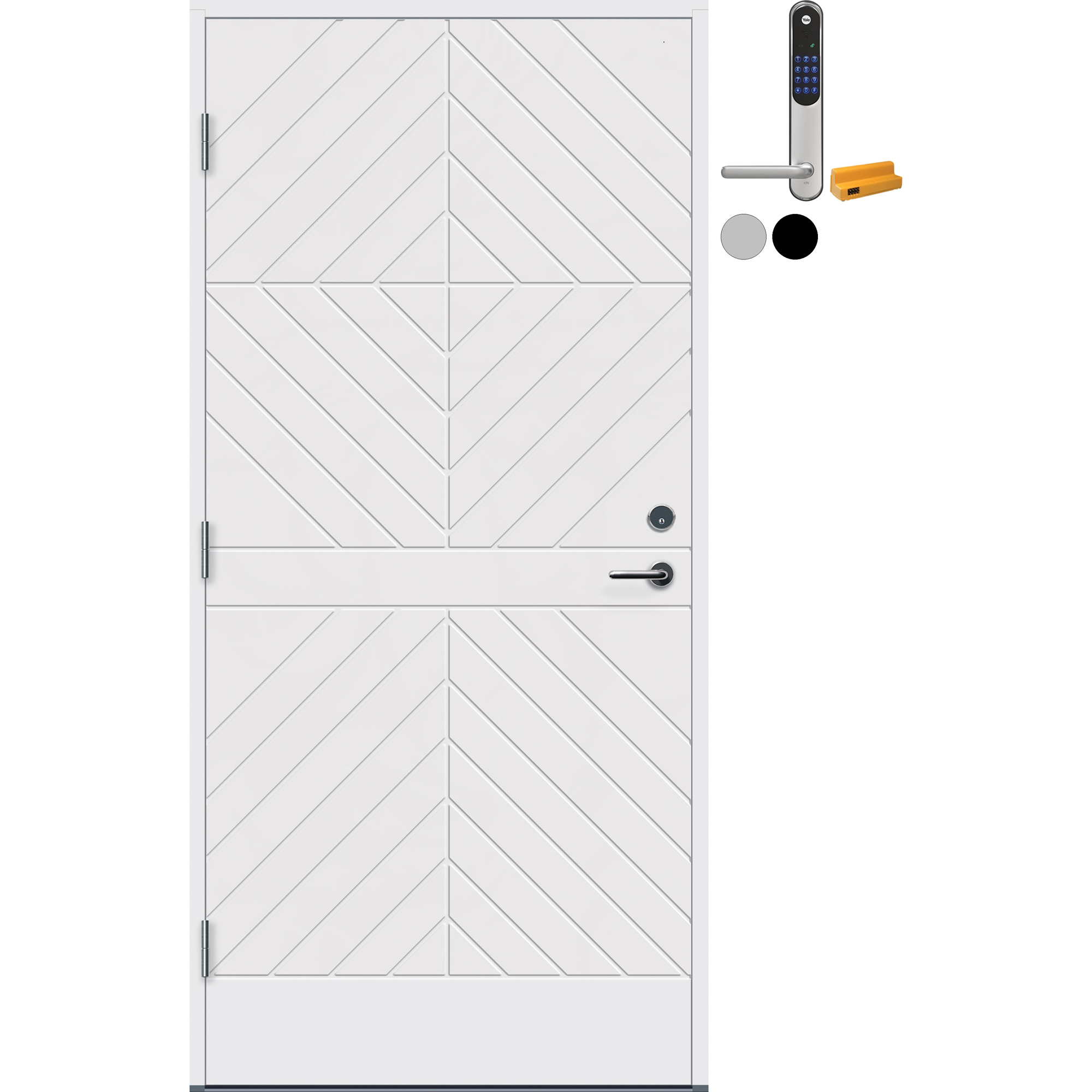 Ytterdør Bygg1 Tinn Thermoisolert med Yale Doorman Classic Home