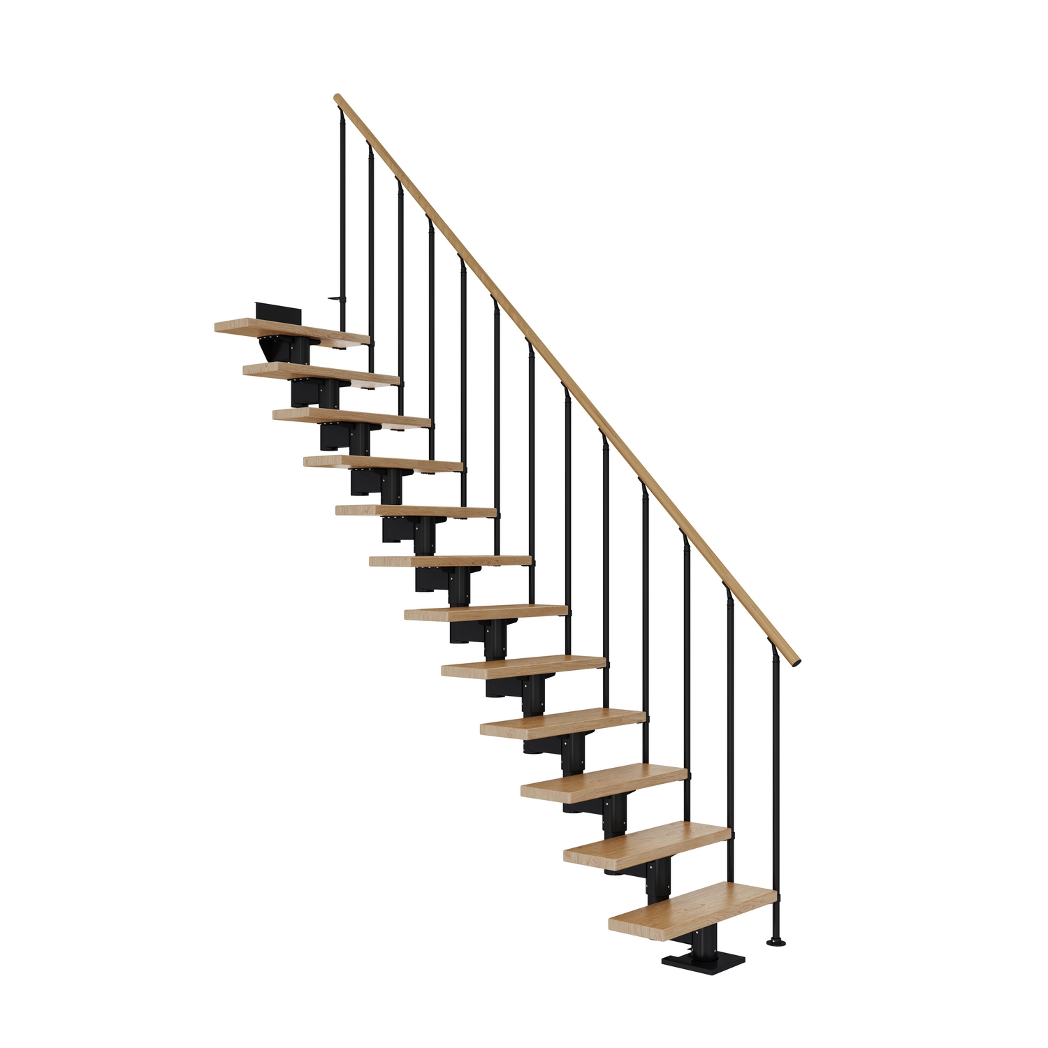 Spartrappa Dolle Cork Ek Steg Rak Classic II Räcke Svart, Längd: 2950 mm