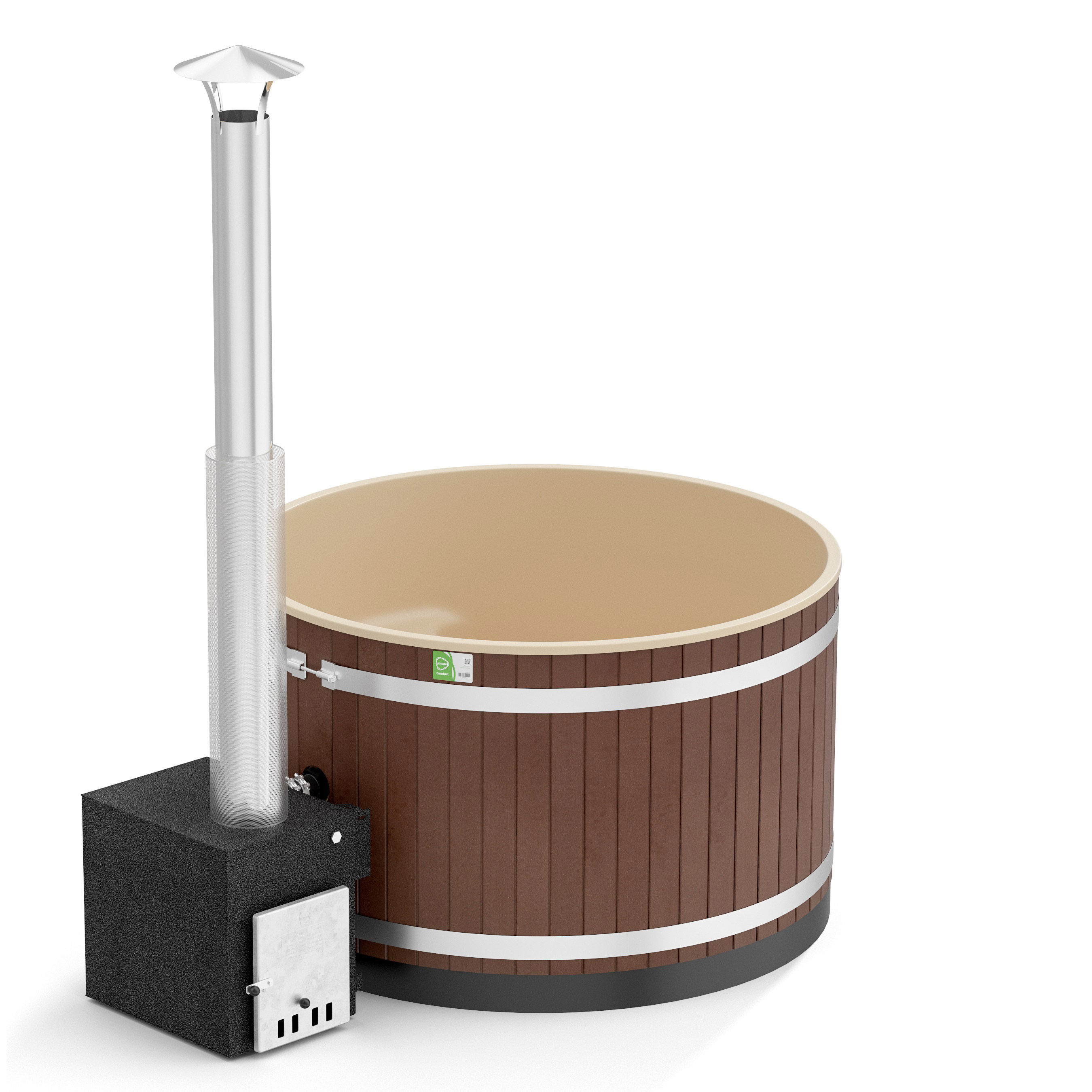 Badtunna Kirami Steady M CUBE Färg ram: CaramelBeige, Färg kar: Mocca