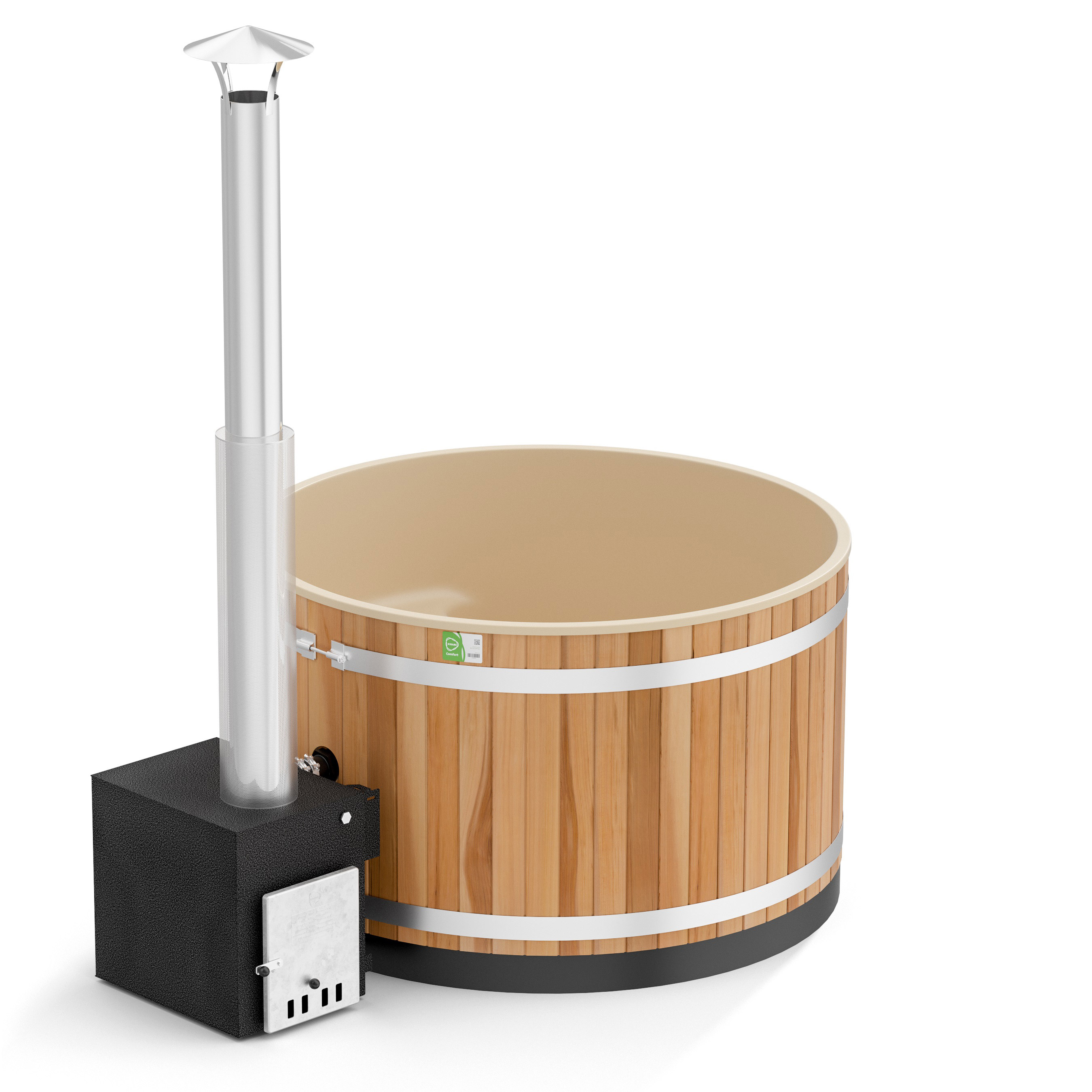 Badtunna Kirami Steady M CUBE Färg ram: CaramelBeige, Färg kar: RedCedar