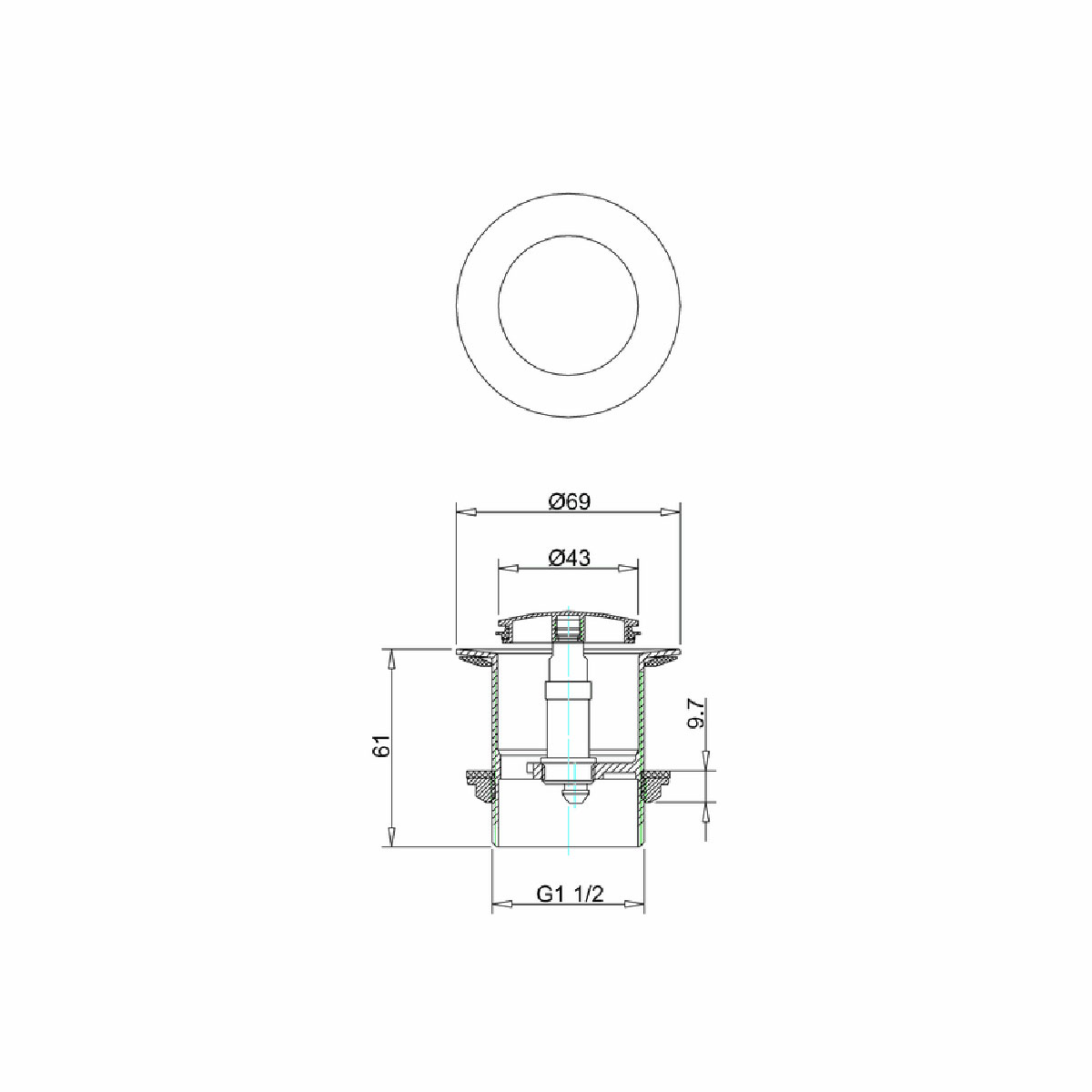 Bottenventil Burlington CW2 till Badkar