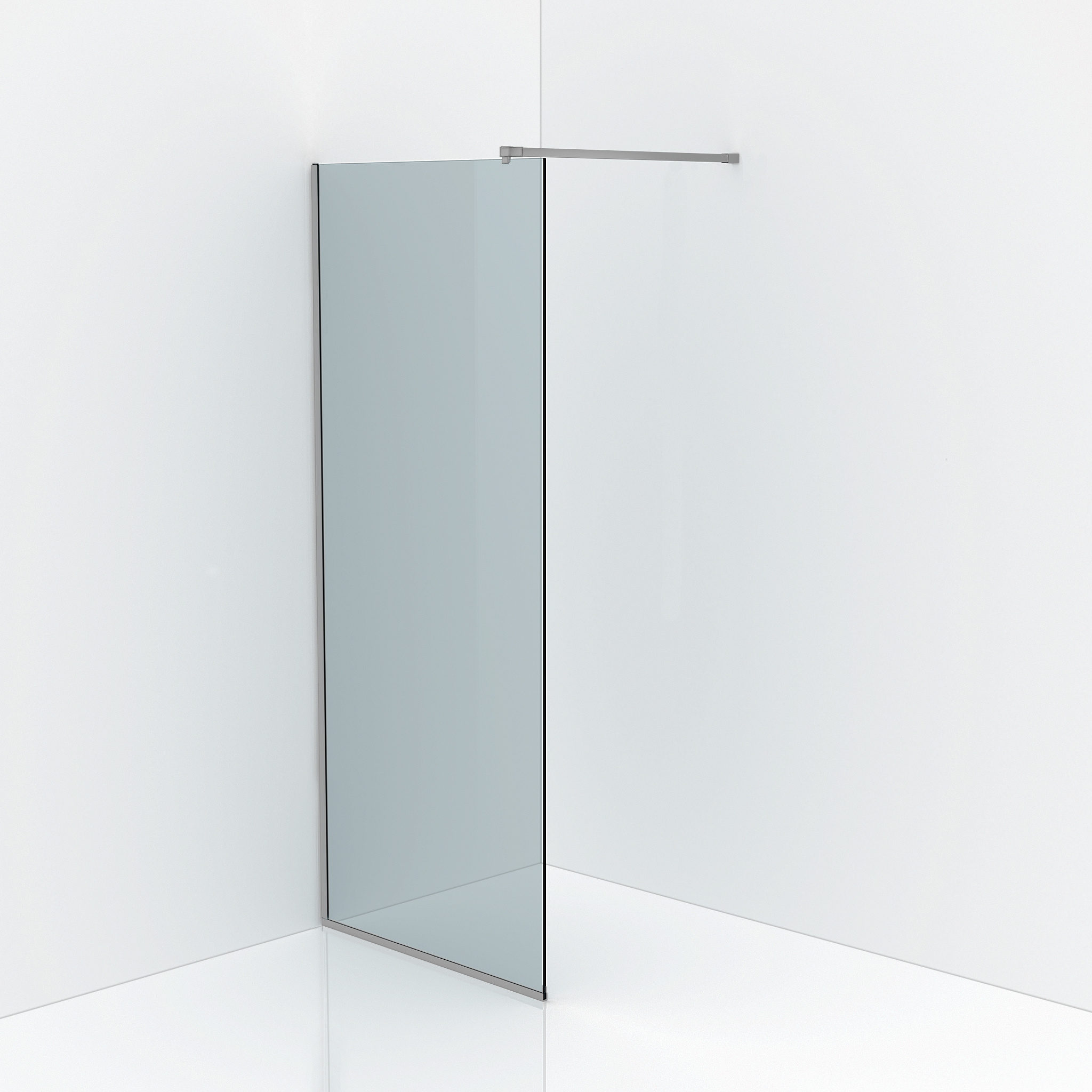 Duschvägg Combac Designa Idé 9 Bredd: 800 mm, Klarglas med u-list och stag i borstad nickel - Installation/montering finns att köpa till