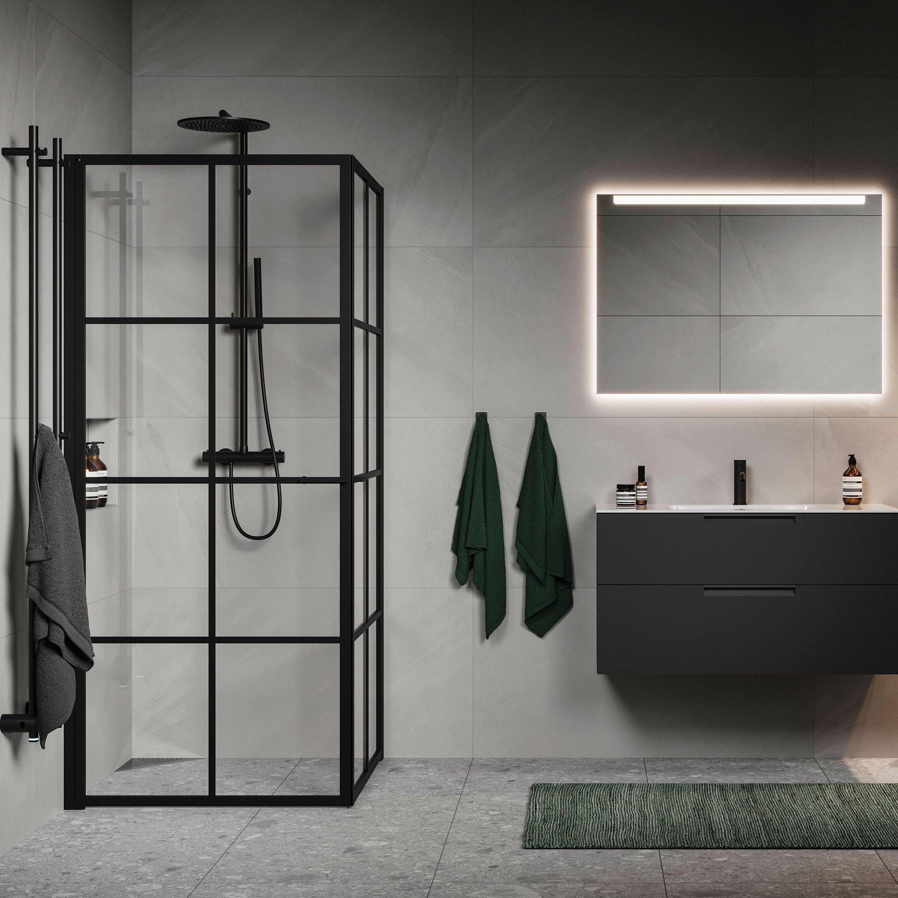 Duschhörn Macro Design Empire Hörna Klarglas Med Spröjs