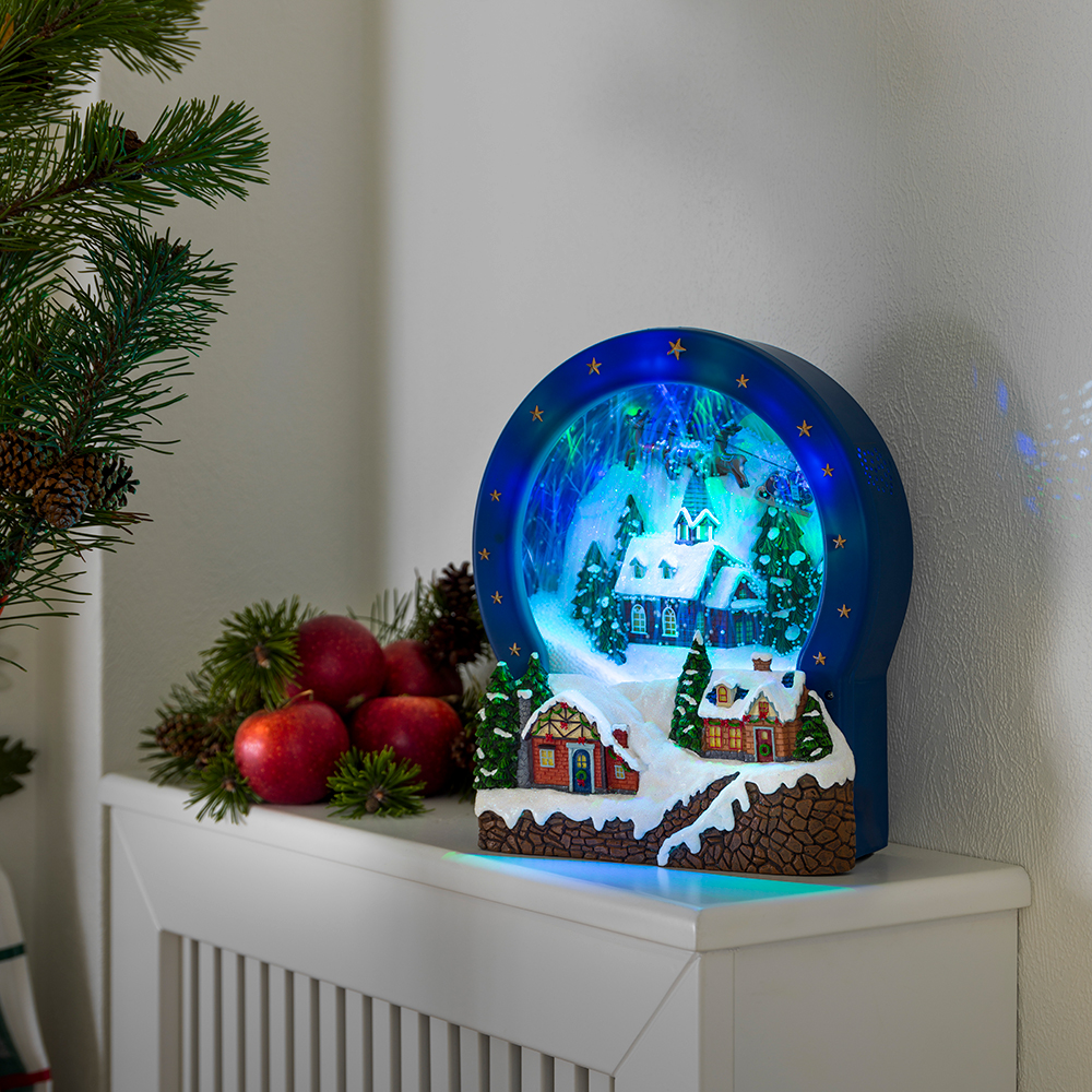 Juleby Gnosjö Konstsmide Hus med Snøfall