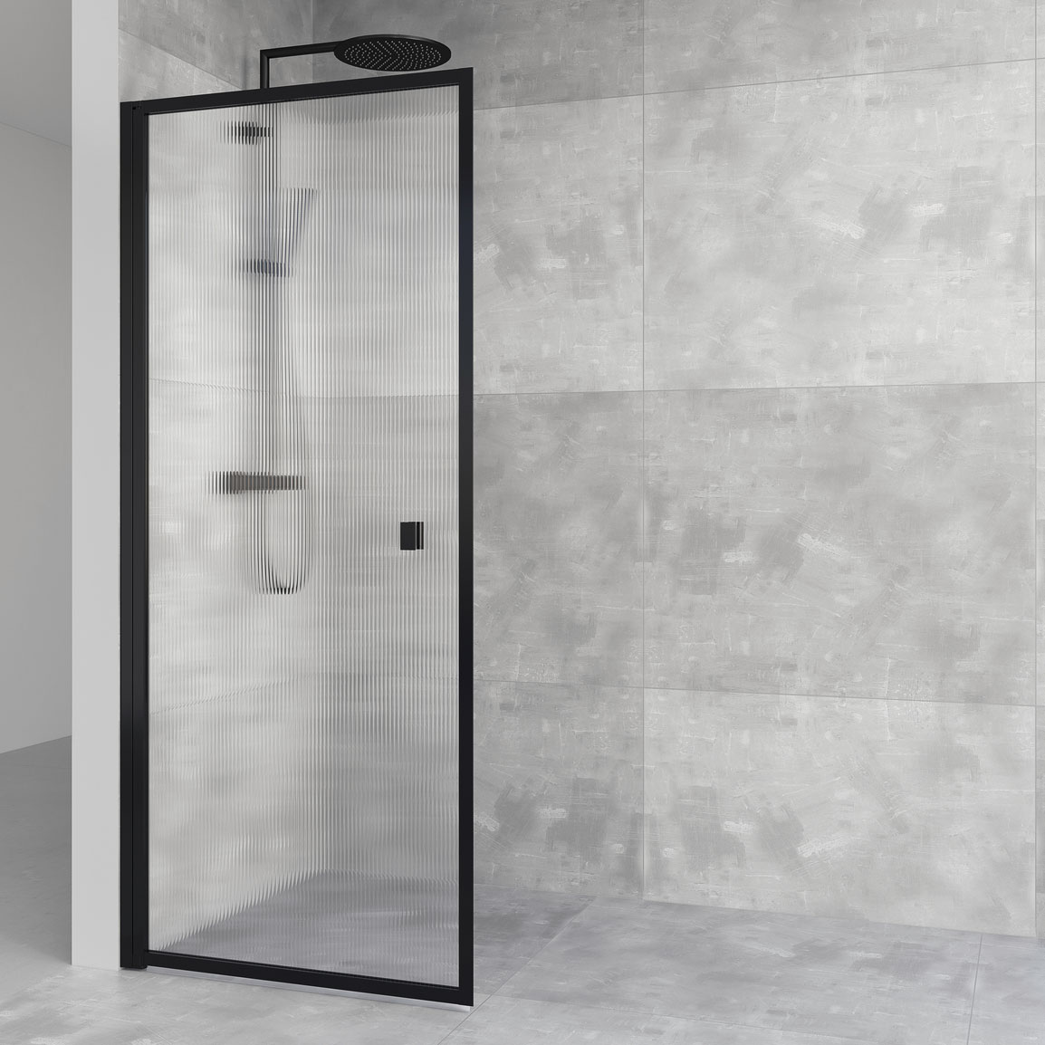 Dusjdør Macro Design Empire Sort Linjeglass