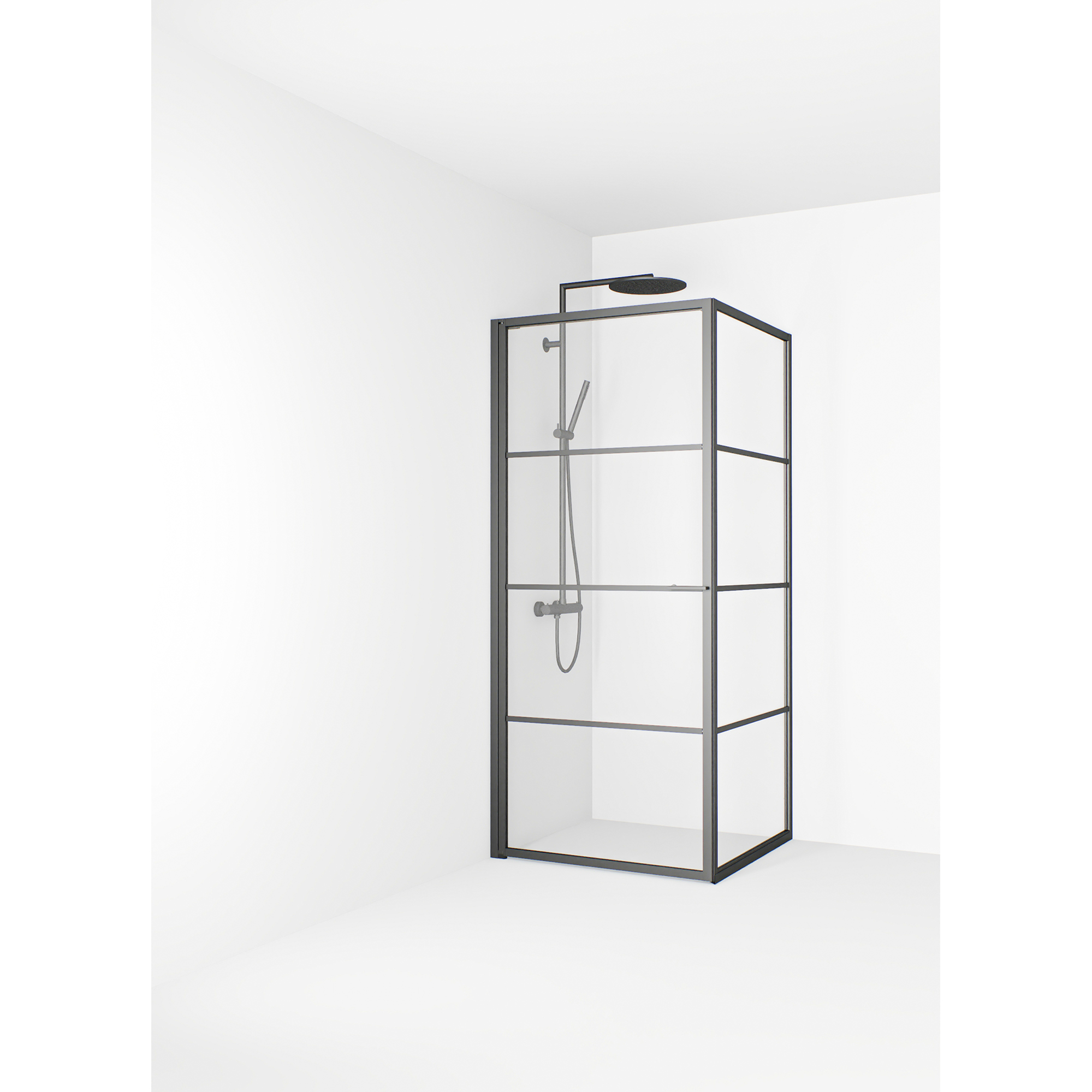 Dusjhjørne Macro Design Empire Swing Klart Glass med Sprosser