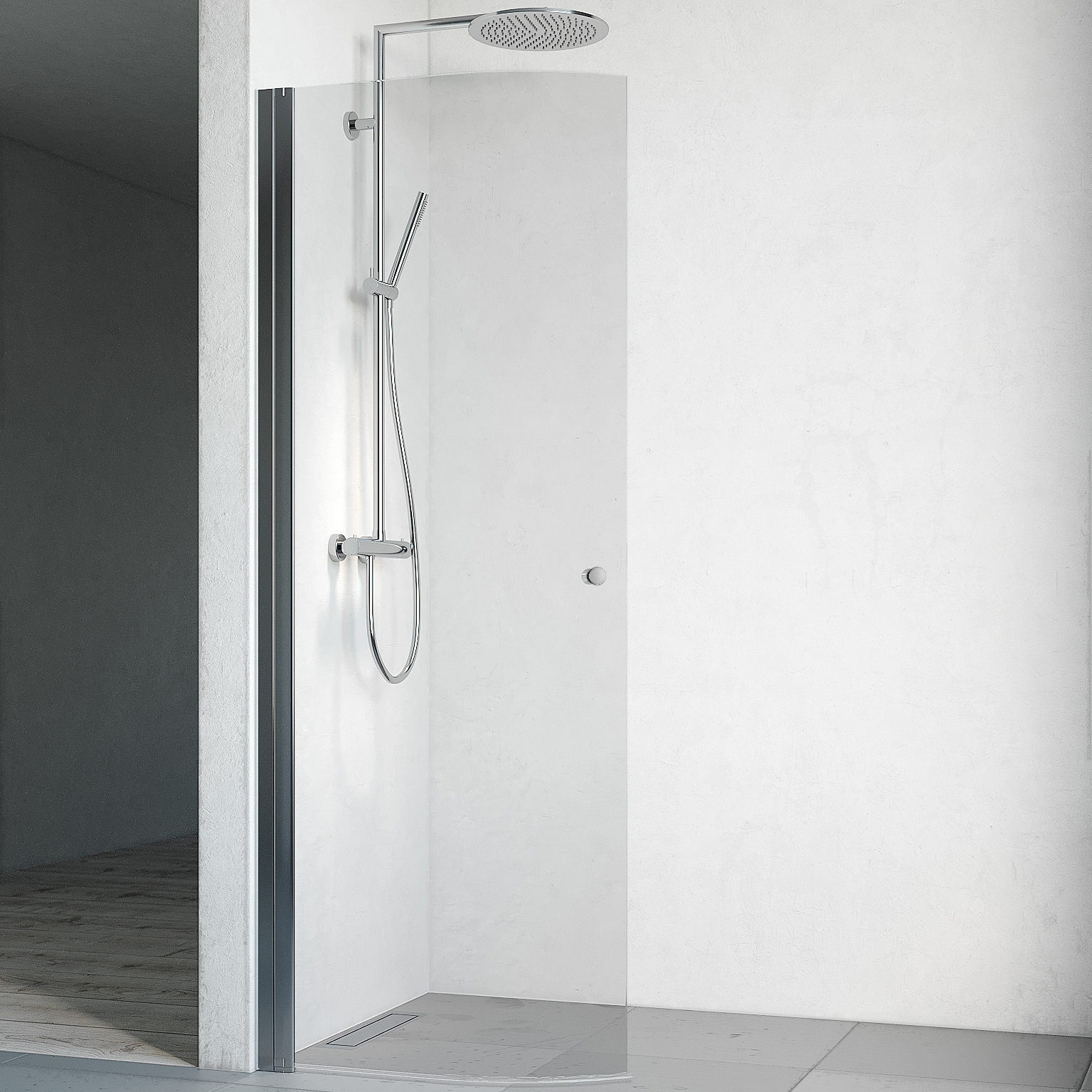 Duschdörr Macro Design Spirit Rund med Handtag | badrum - duschar - duschdorr | KakelKungen