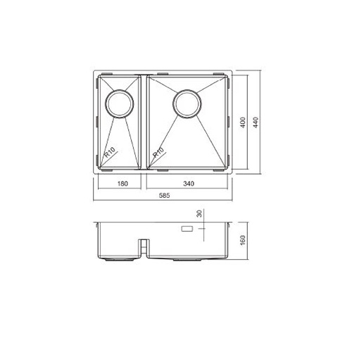 Kjøkkenvask Nordic Tech Radius 60 K X Nikkel
