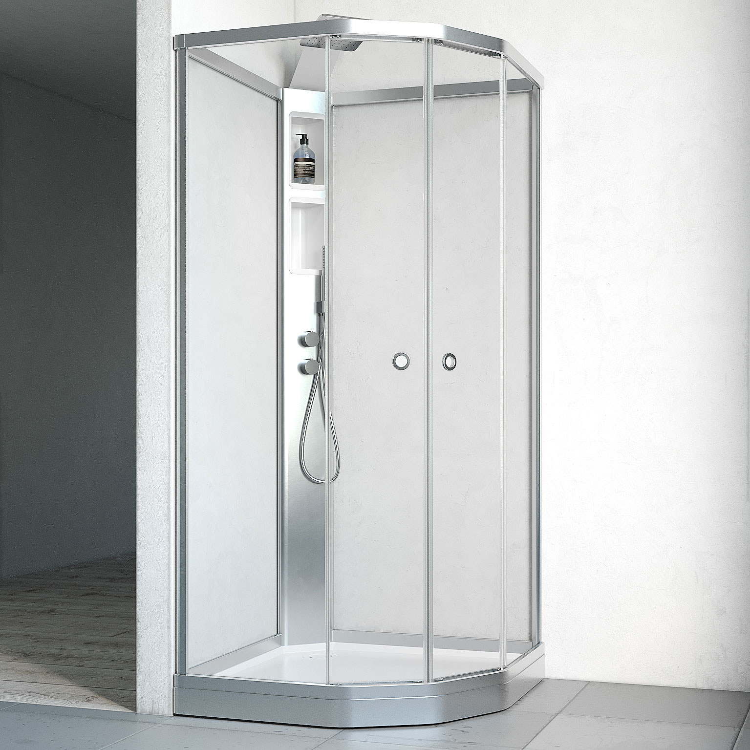 Duschkabin Macro Design Flow Semi med Infälld Blandare | badrum - duschar - duschkabin | KakelKungen