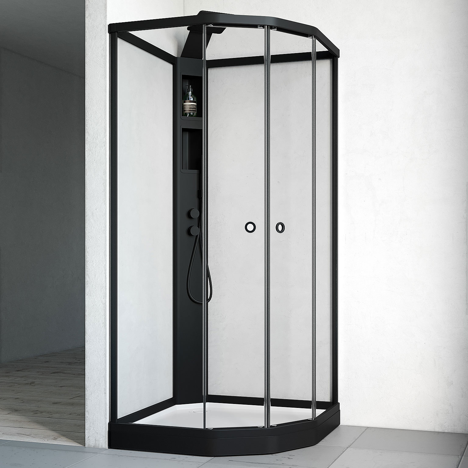 Duschkabin Macro Design Flow Semi med Infälld Blandare | badrum - duschar - duschkabin | KakelKungen