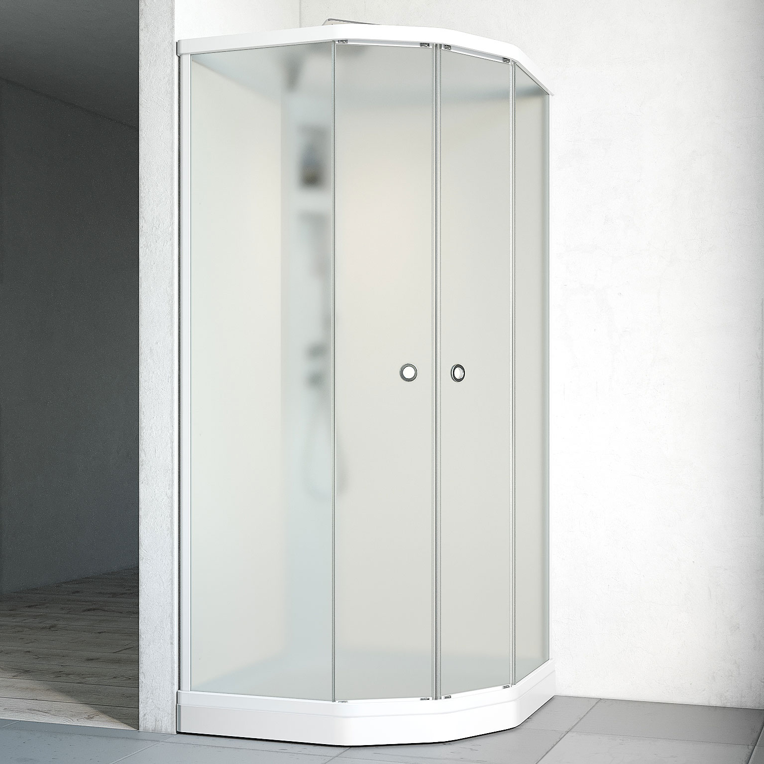 Duschkabin Macro Design Flow Semi med Infälld Blandare | badrum - duschar - duschkabin | KakelKungen