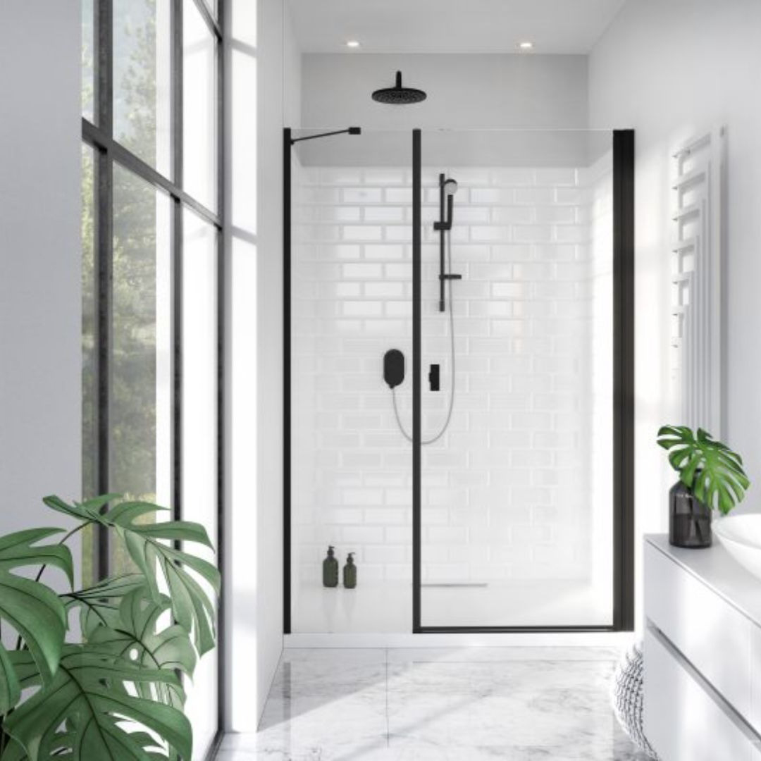 Duschdörr Strømberg Noma 45 med Sidopanel Nisch