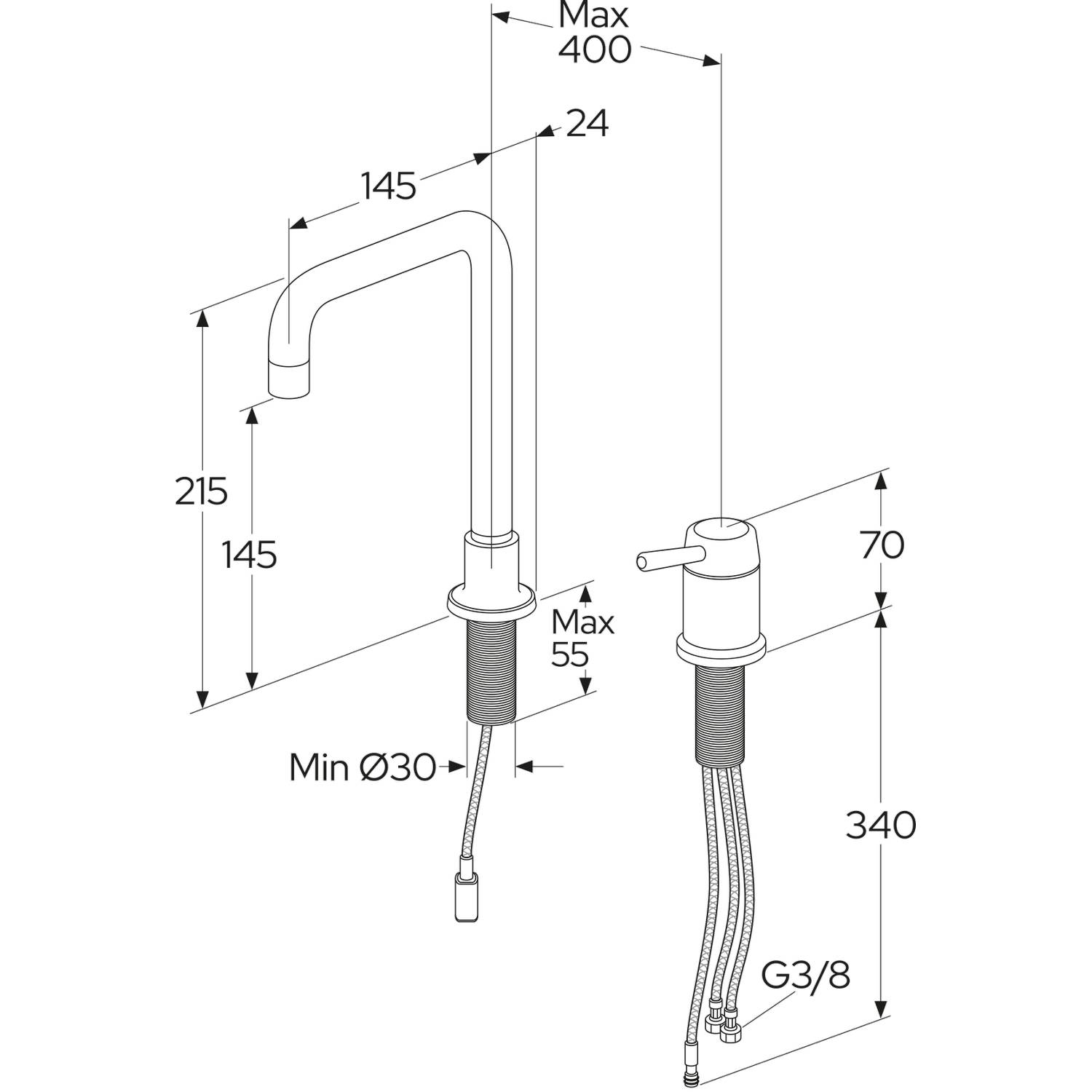 Tvättställsblandare Gustavsberg Ducentic 2-Håls