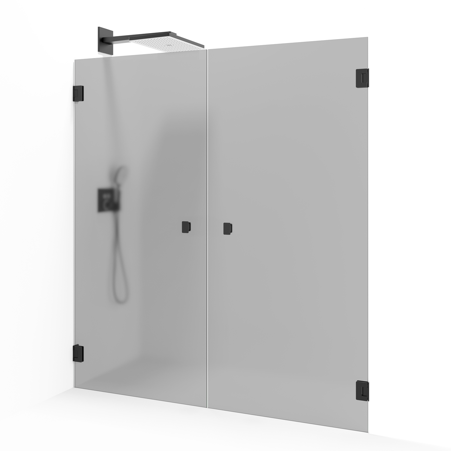 Duschdörr Macro Design Grace Saloon Måttanpassad Glas: Tonat, Profil: Mattsvart