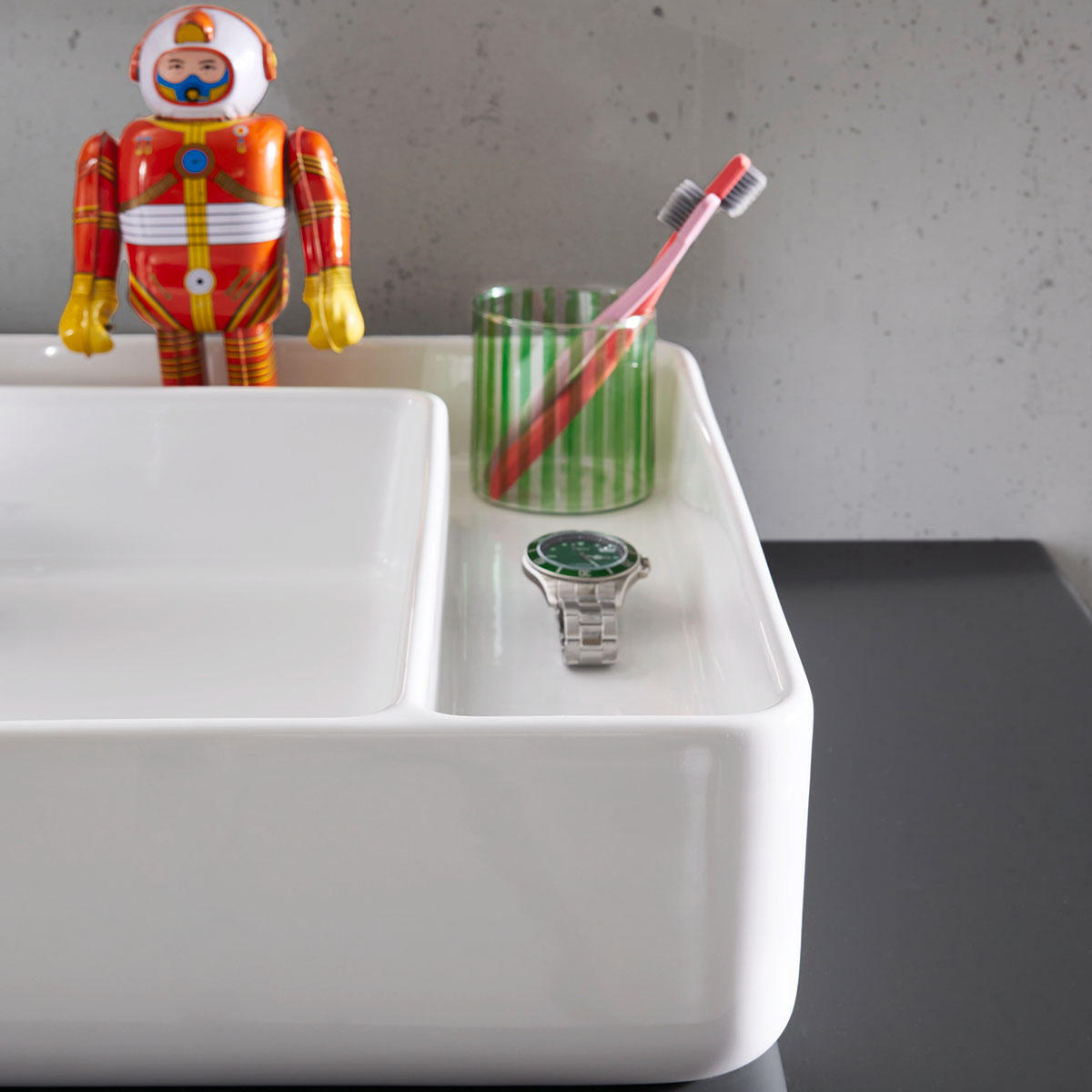 Tvättställ Duravit Bento Starck Box för Placering på Bänkskiva DuroCast Plus