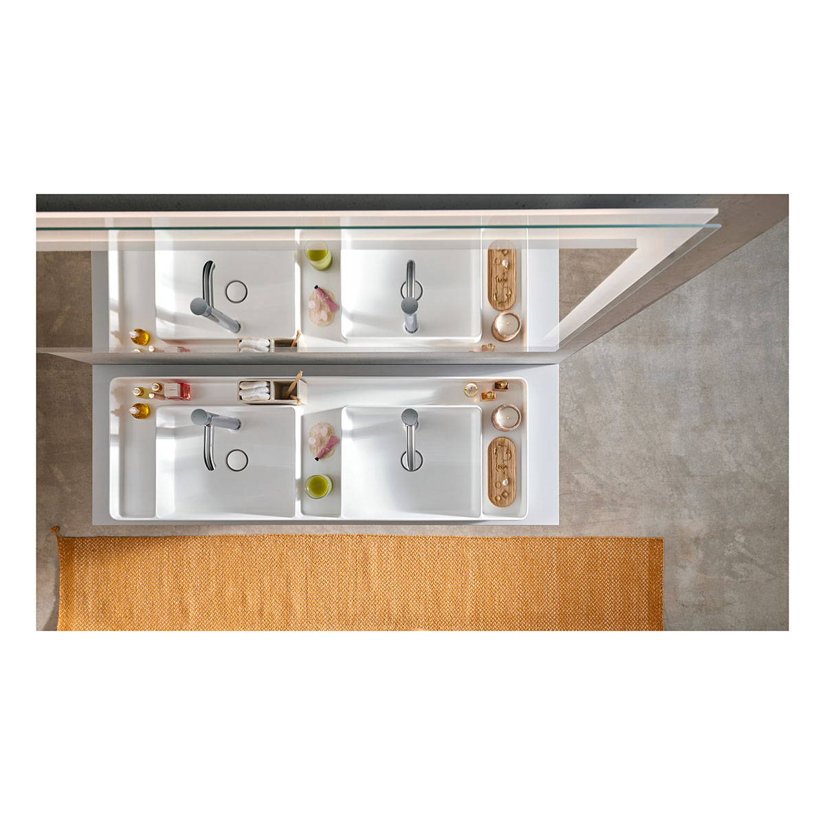 Tvättställ Duravit Bento Starck Box för Placering på Bänkskiva DuroCast Plus