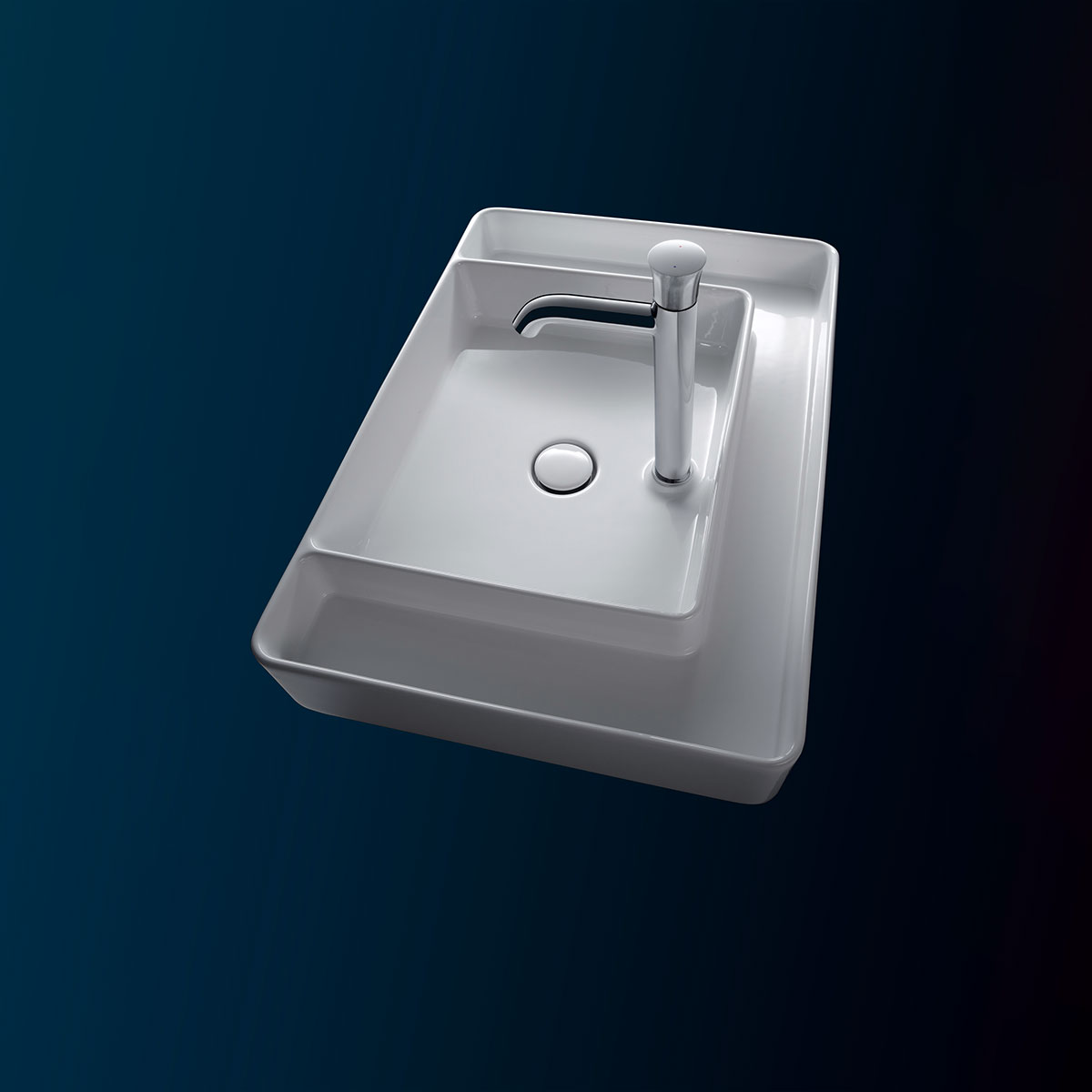 Tvättställ Duravit Bento Starck Box för Placering på Bänkskiva DuroCast Plus