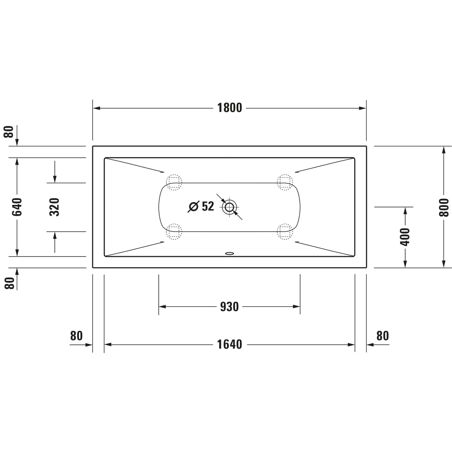 Inbyggnadsbadkar Duravit DuraSquare