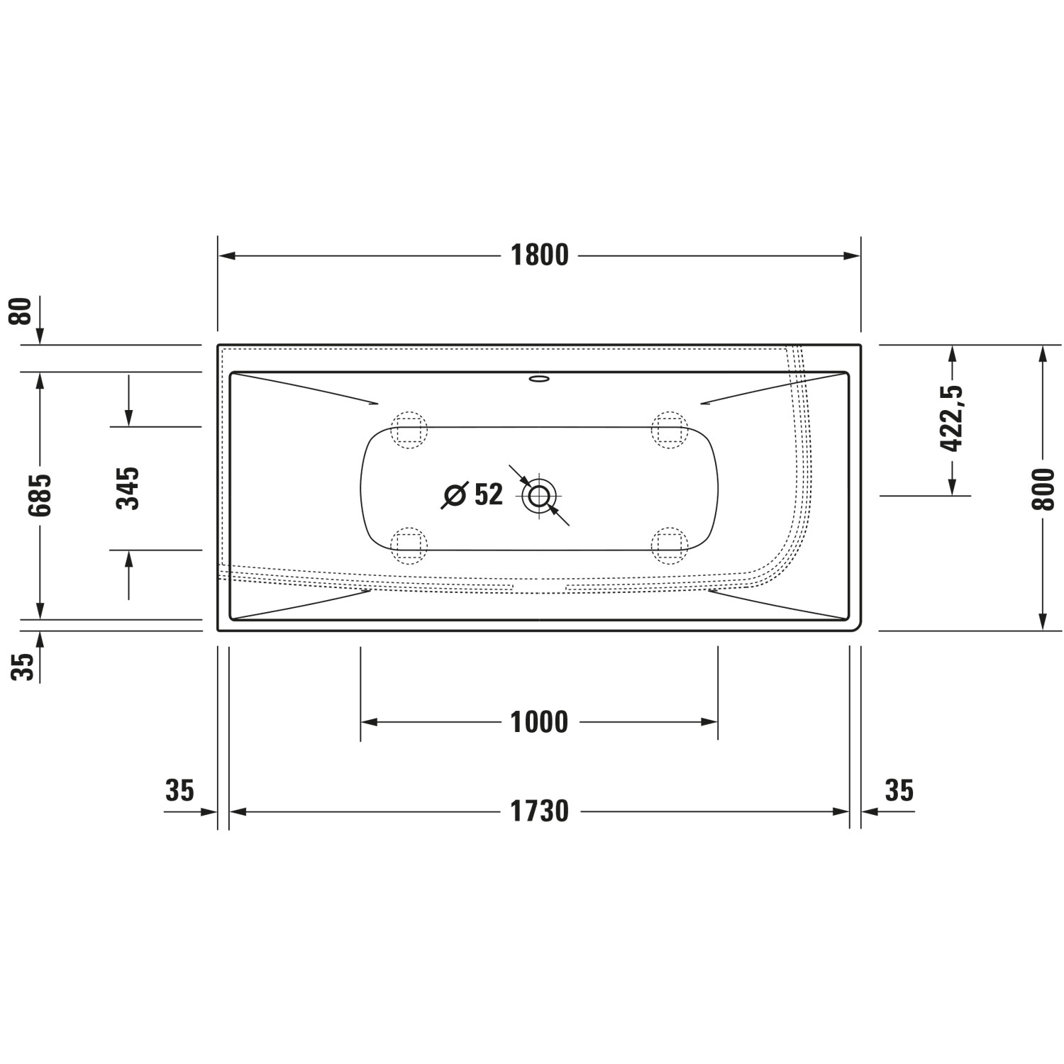 Hörnbadkar Duravit DuraSquare