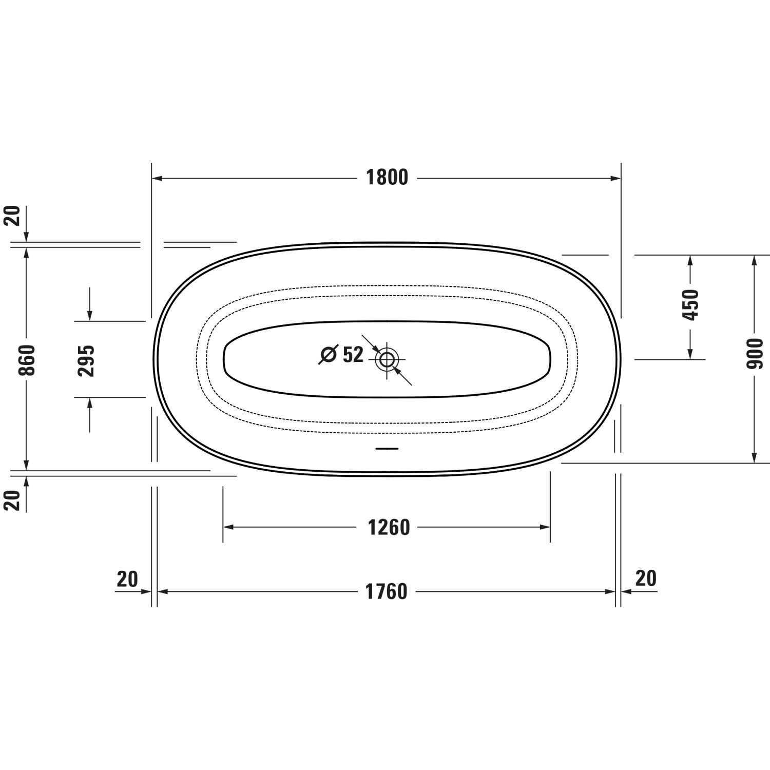 Badkar Duravit White Tulip Vit