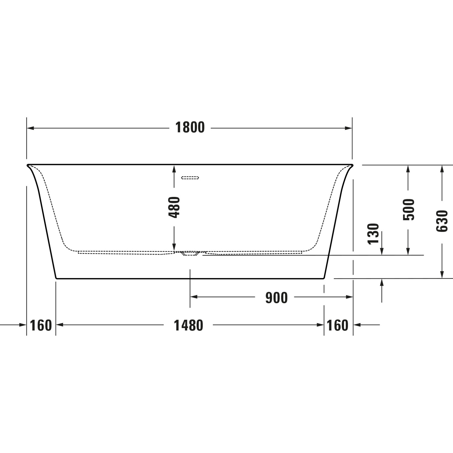 Badkar Duravit White Tulip Vit