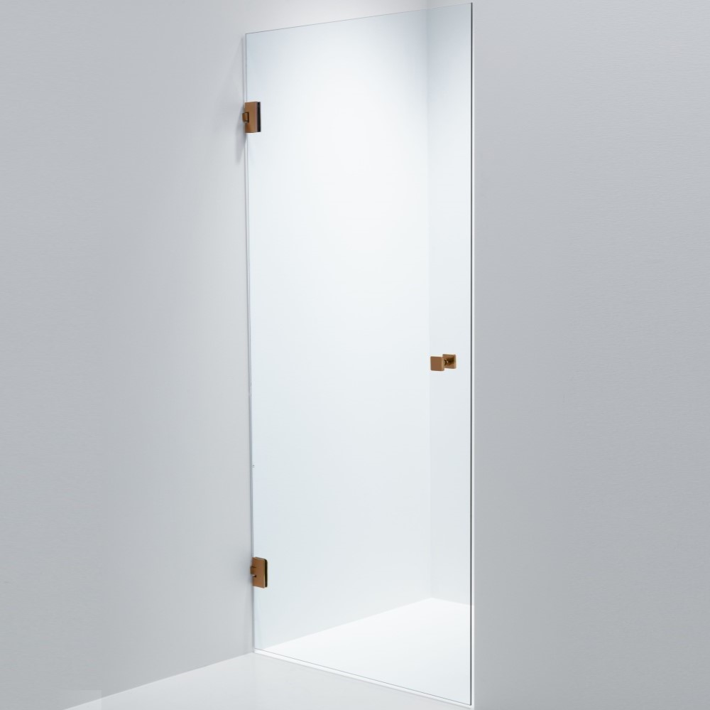 Duschdörr Duschbyggarna Swing Design 800 mm, Koppar, Is, Vänster