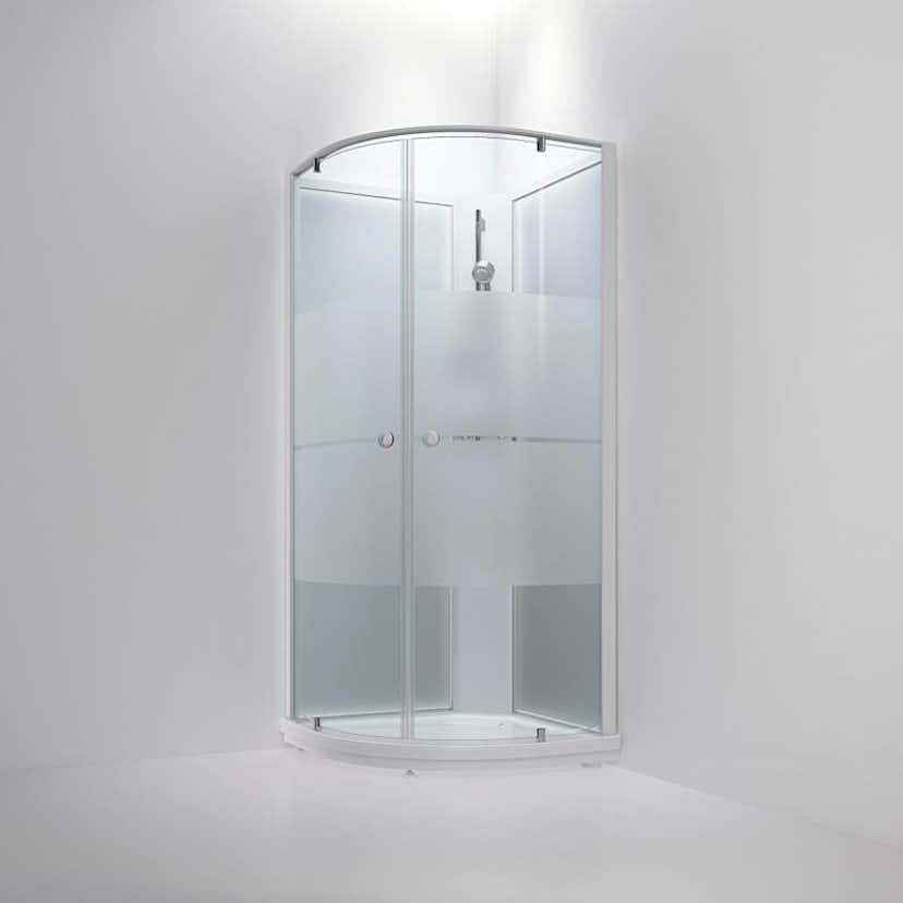 Duschkabin INR Bric Modell 5 Strimma/Frostat glas, 910x910 mm