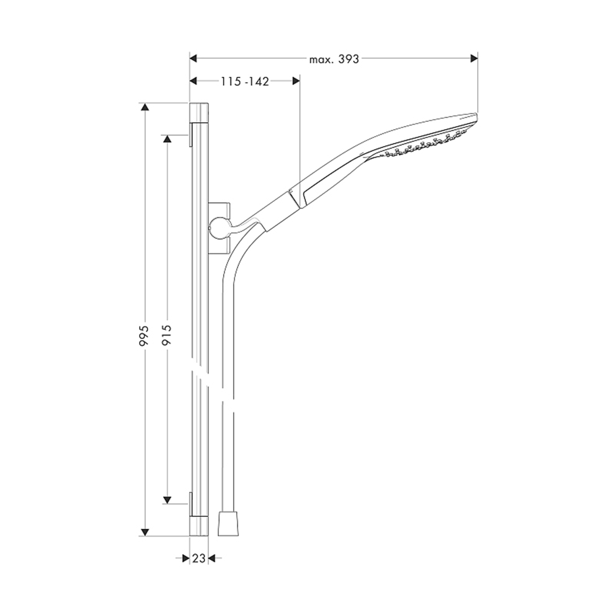 Dusjsett Hansgrohe Raindance Select 150 Air 3jet