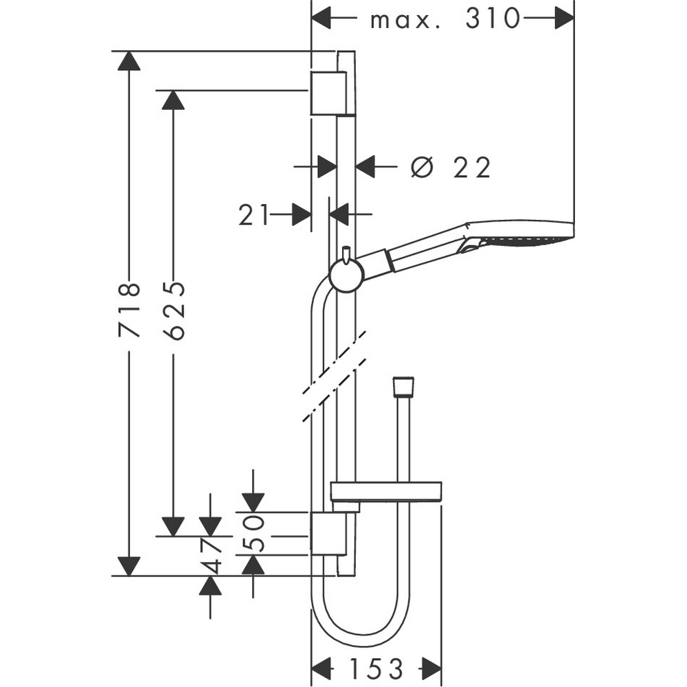 Duschset Hansgrohe Raindance Select S 120 3jet 65 cm