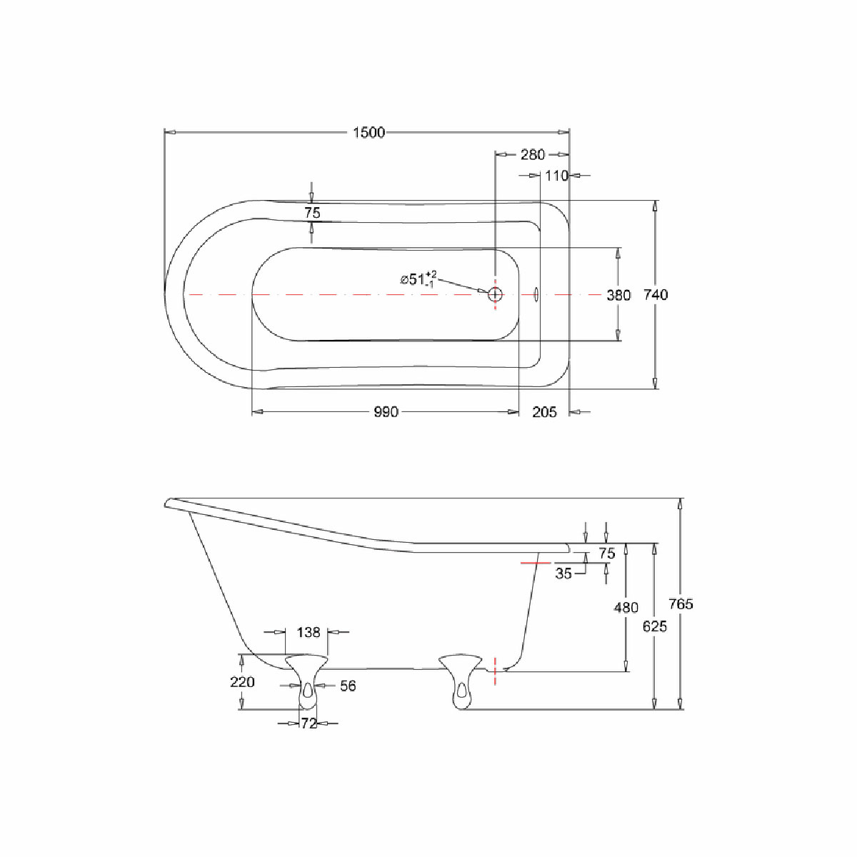 Badkar Burlington Buckingham