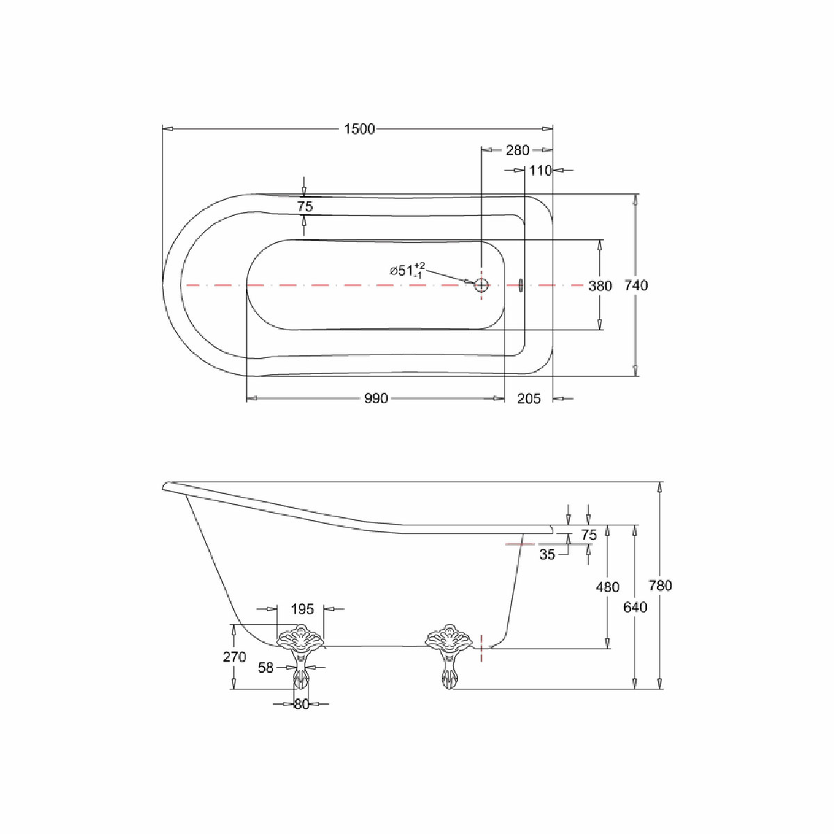 Badkar Burlington Buckingham