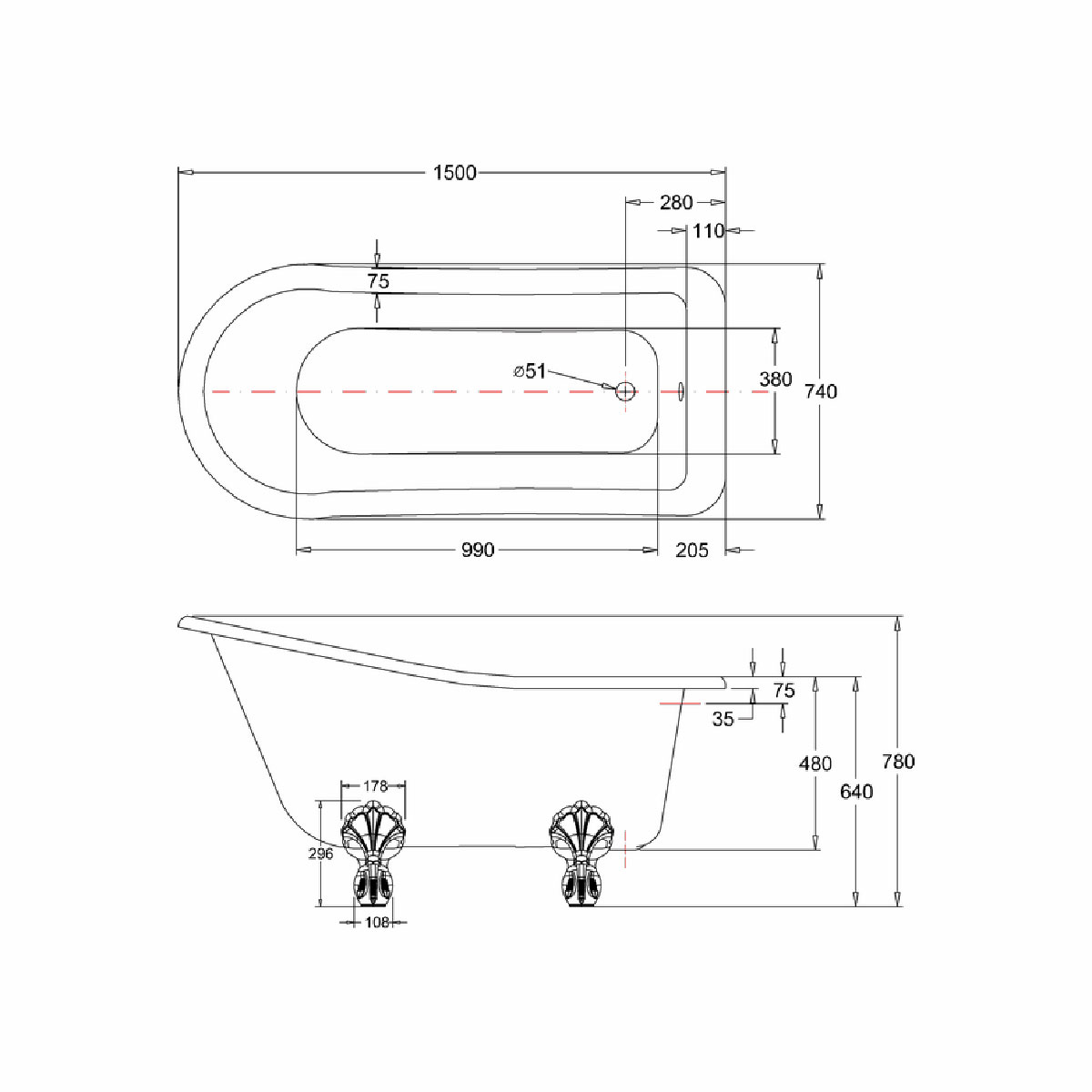 Badkar Burlington Buckingham