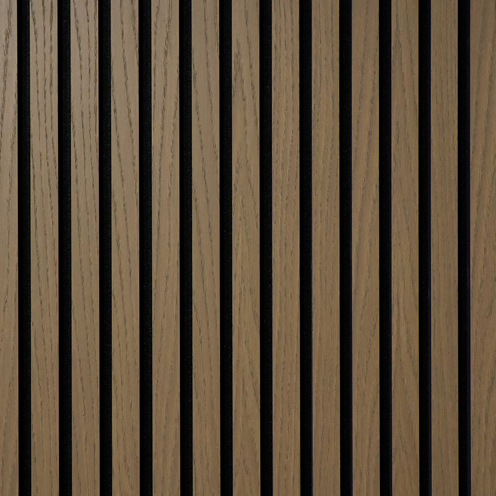 Akustikpanel Wood on wall Ek Gråbrunlackad