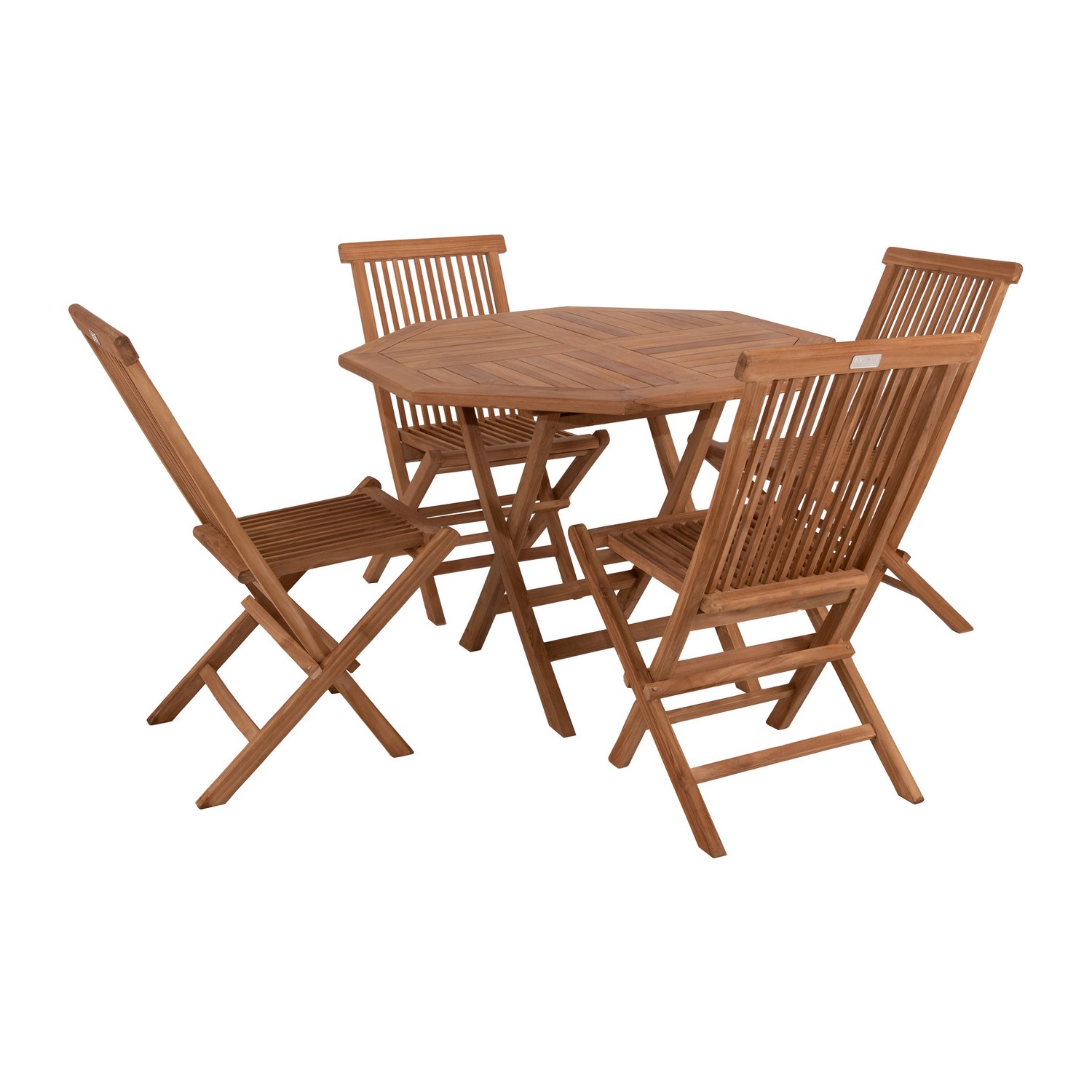 Matgrupp Eden Wood Capri 8 Kantigt Fällbord och 4 Fällstolar