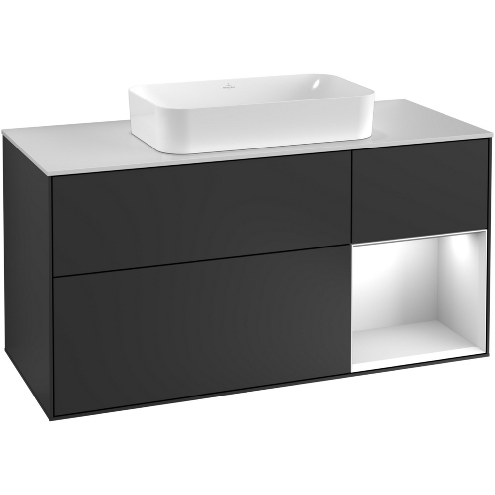 Tvättställsskåp Villeroy & Boch Finion med 3 Lådor Hylla och Bänkskiva för Fristående Tvättställ | badrum - badrumsmobler - tvattstallsskap-och-kommod | KakelKungen