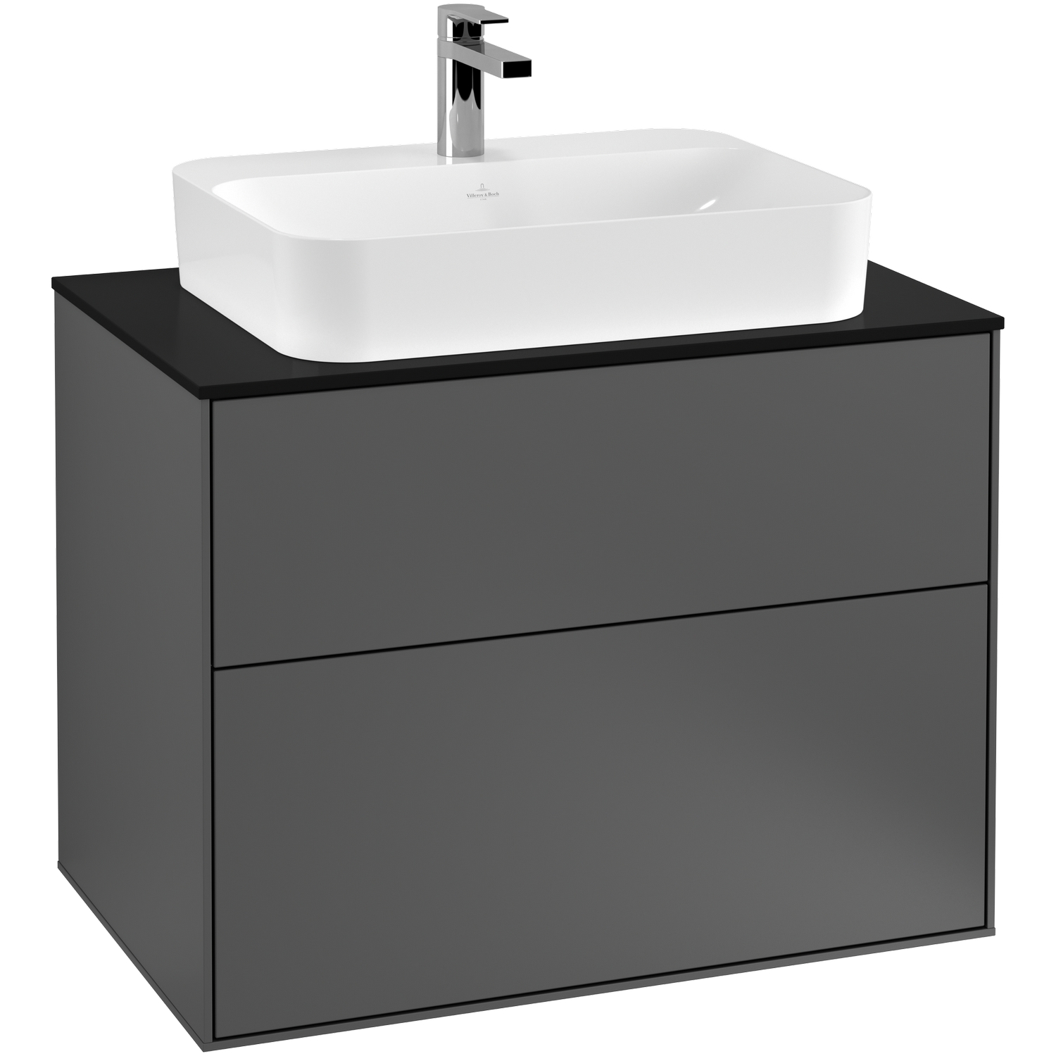 Tvättställsskåp Villeroy & Boch Finion med 2 Lådor och Bänkskiva för Ytmonterat Tvättställ | badrum - badrumsmobler - tvattstallsskap-och-kommod | KakelKungen