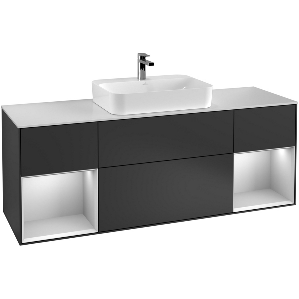 Tvättställsskåp Villeroy & Boch Finion med Två Hyllor och Bänkskiva för Ytmonterat Tvättställ | badrum - badrumsmobler - tvattstallsskap-och-kommod | KakelKungen